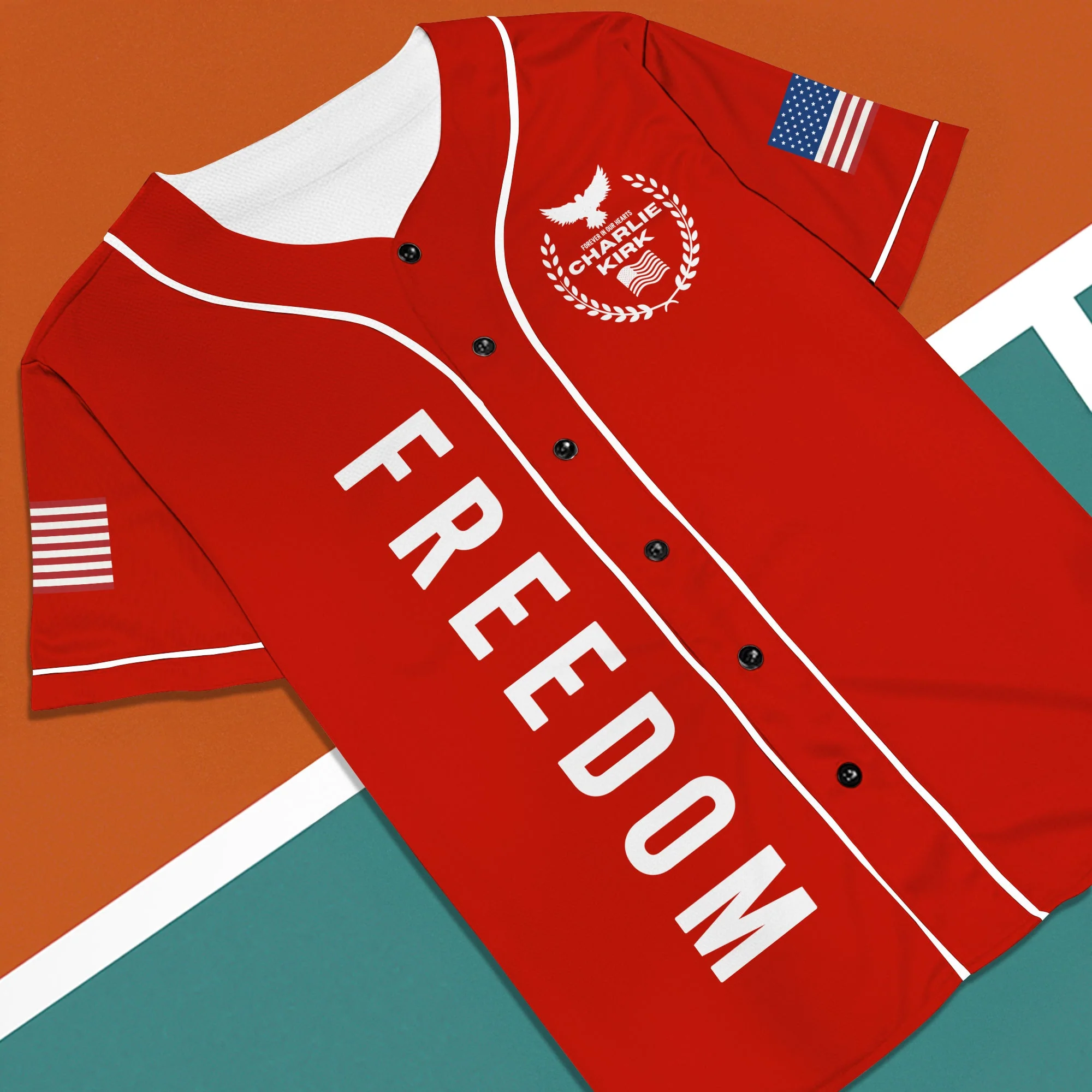 Freedom Chalie Kirk Baseball Jersey Shirt TH10 896325 - Image 6