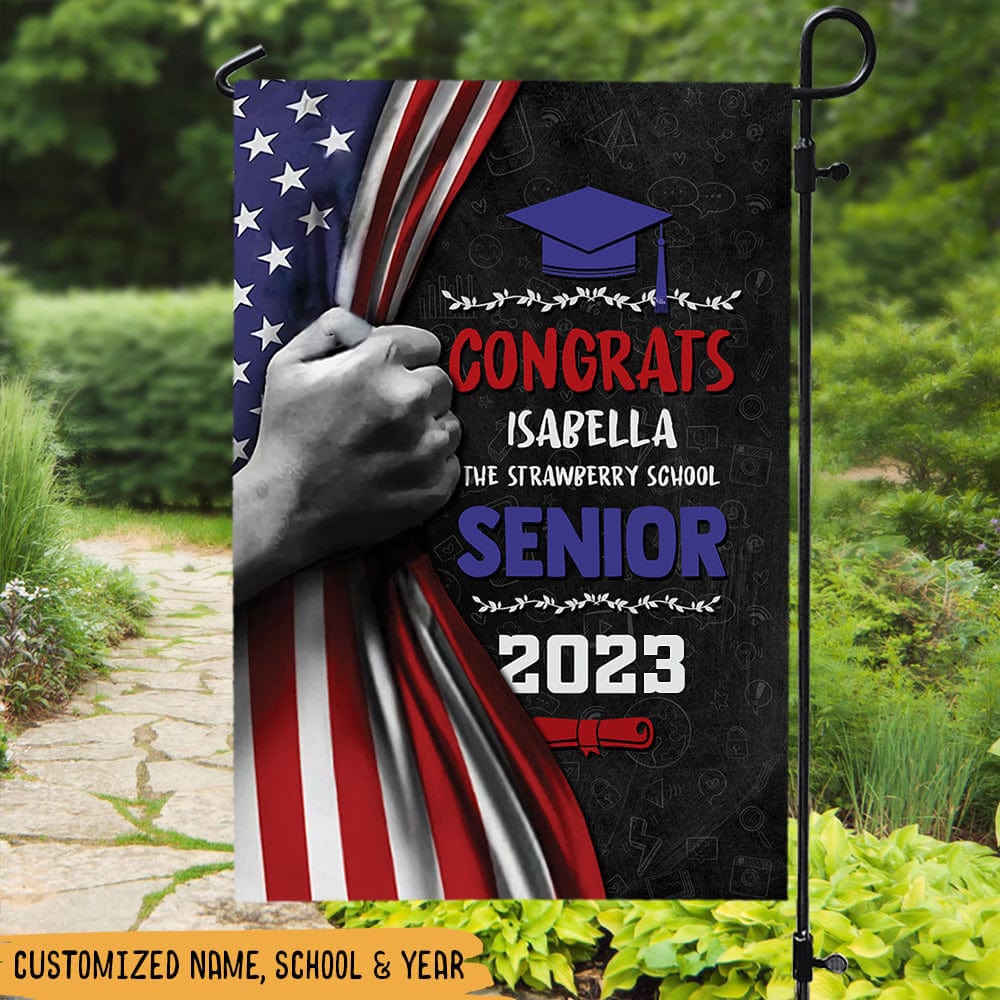 Graduation With America Flag Graduation's Day Flag HN590 - Image 3