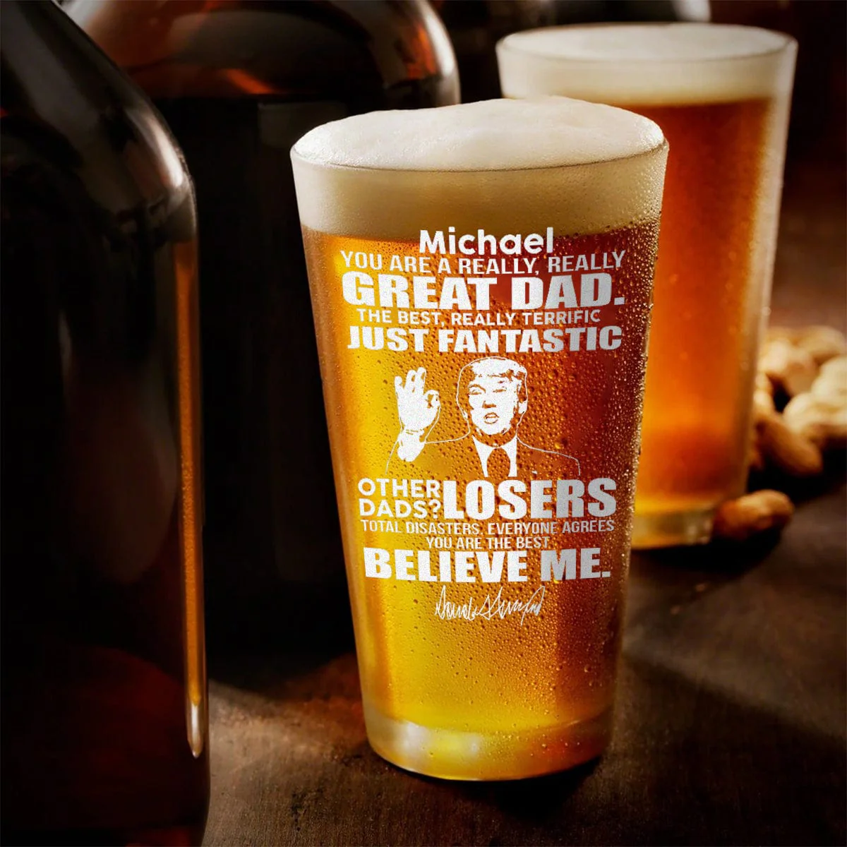 Great Grandpa Great Dad Print Beer Glass Personalized Gift TA29 890997 - Image 3