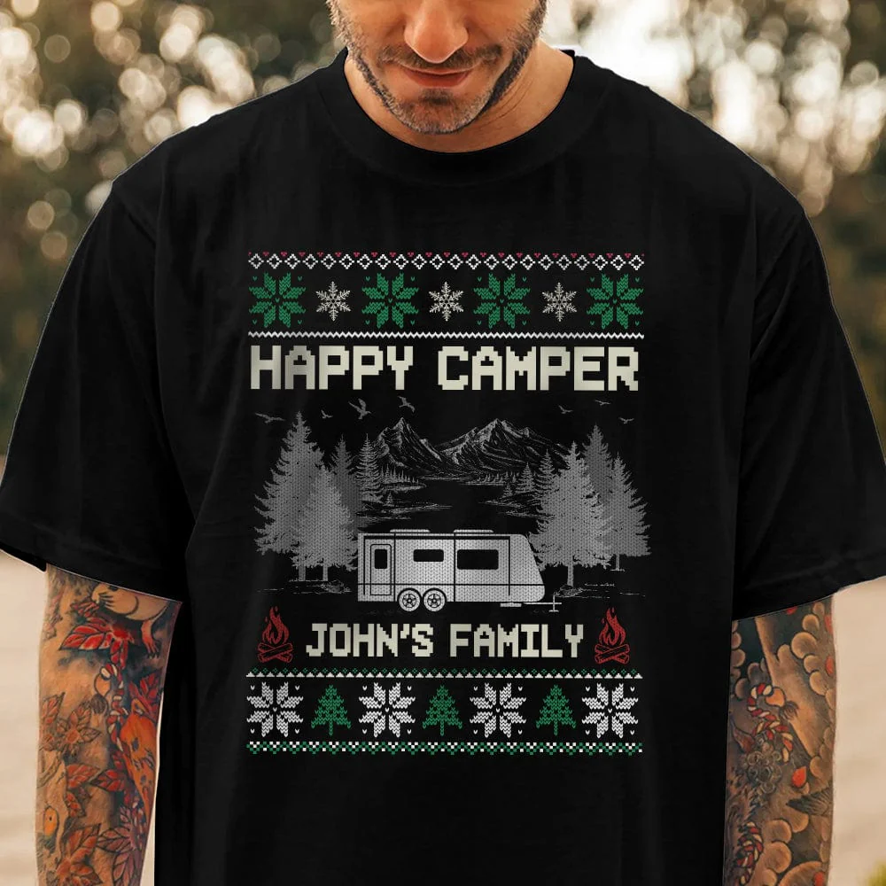 Happy Camper Christmas Sweatshirt Personalized Gift TA29 889845