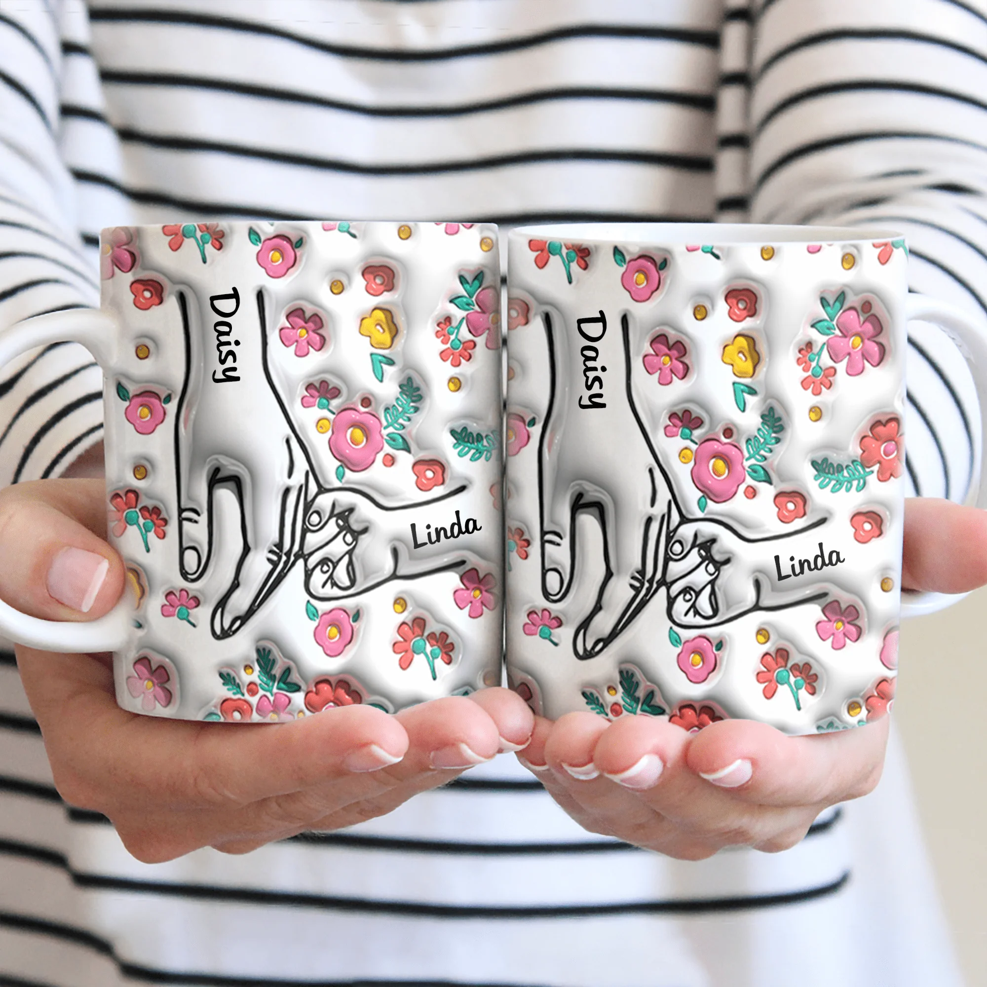 Holding Mother's Hand Family 3D Mug Personalized Gift TH10 890891 - Image 3