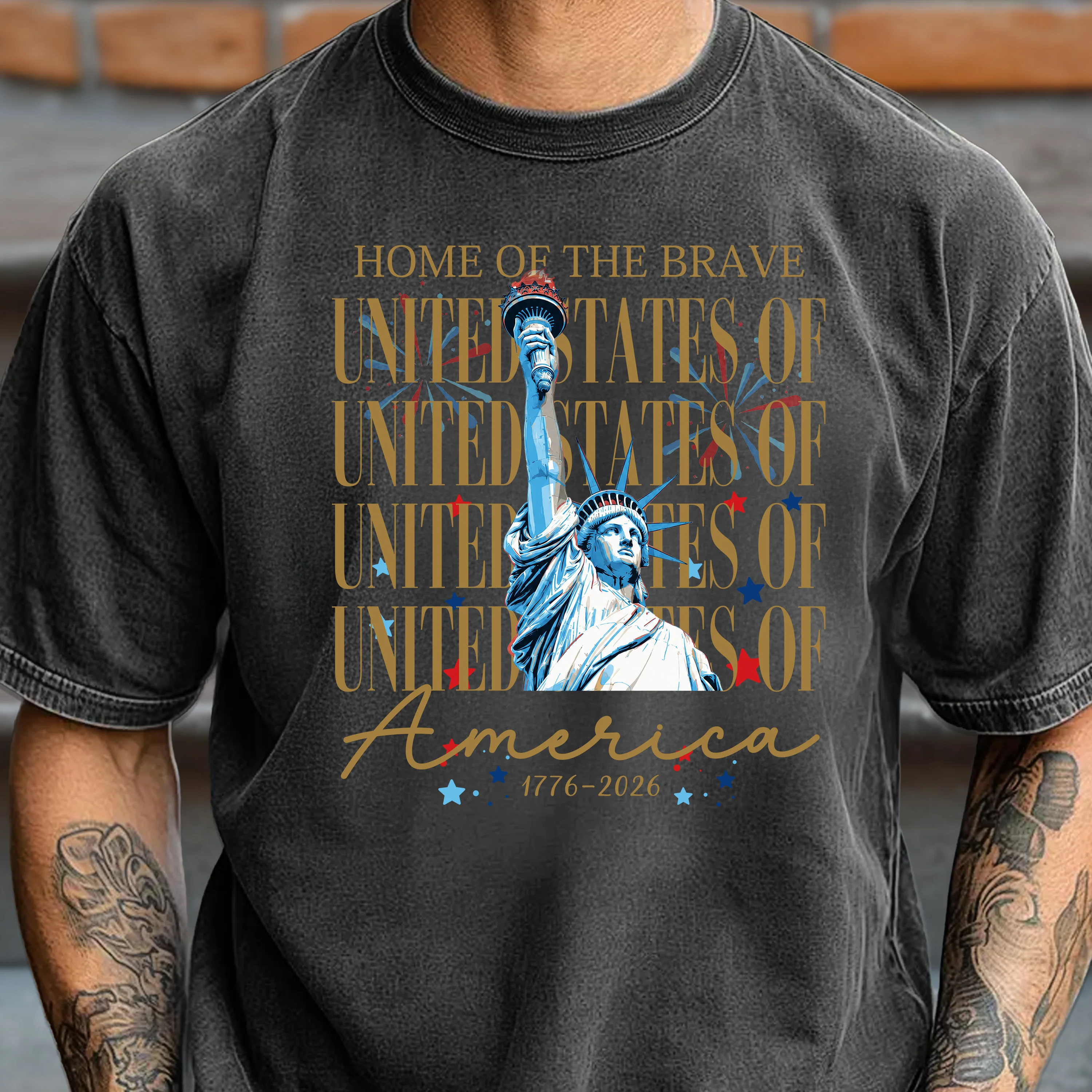 Home Of The Brave United States Of America 1776 - 2026 Comfort Shirt TH10 170147 - Image 2