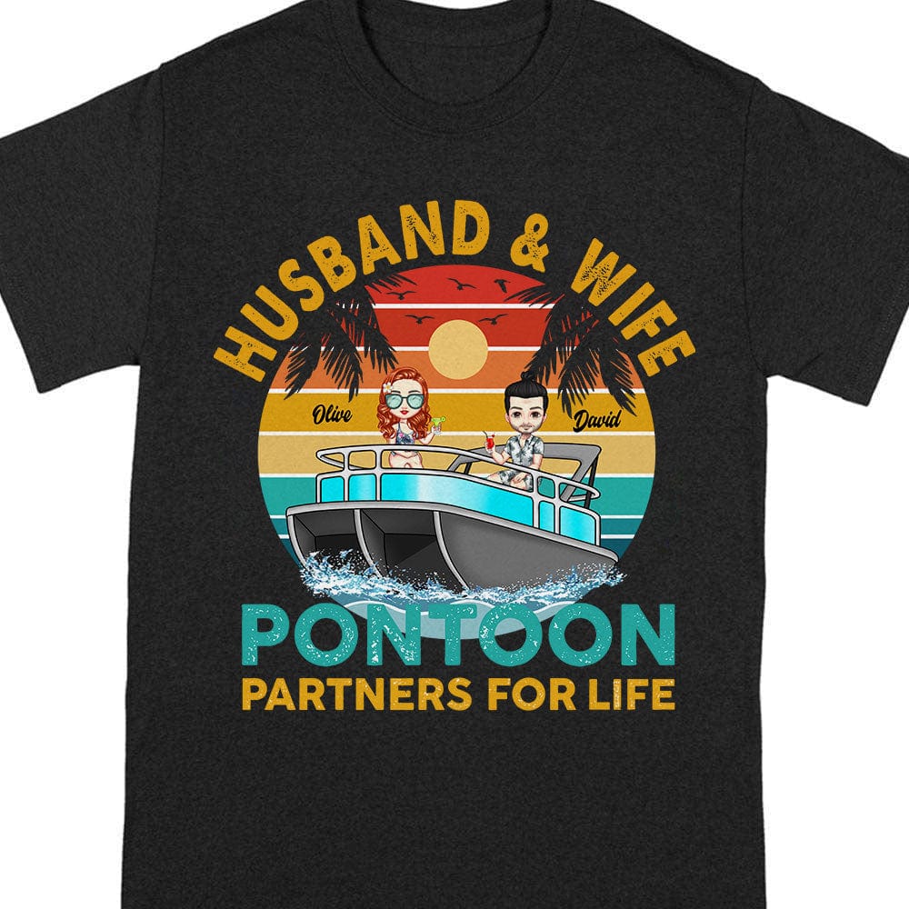 Husband And Wife Travel Partners For Life Beach Dark Shirt Personalized Gift TA29 889669 - Image 2