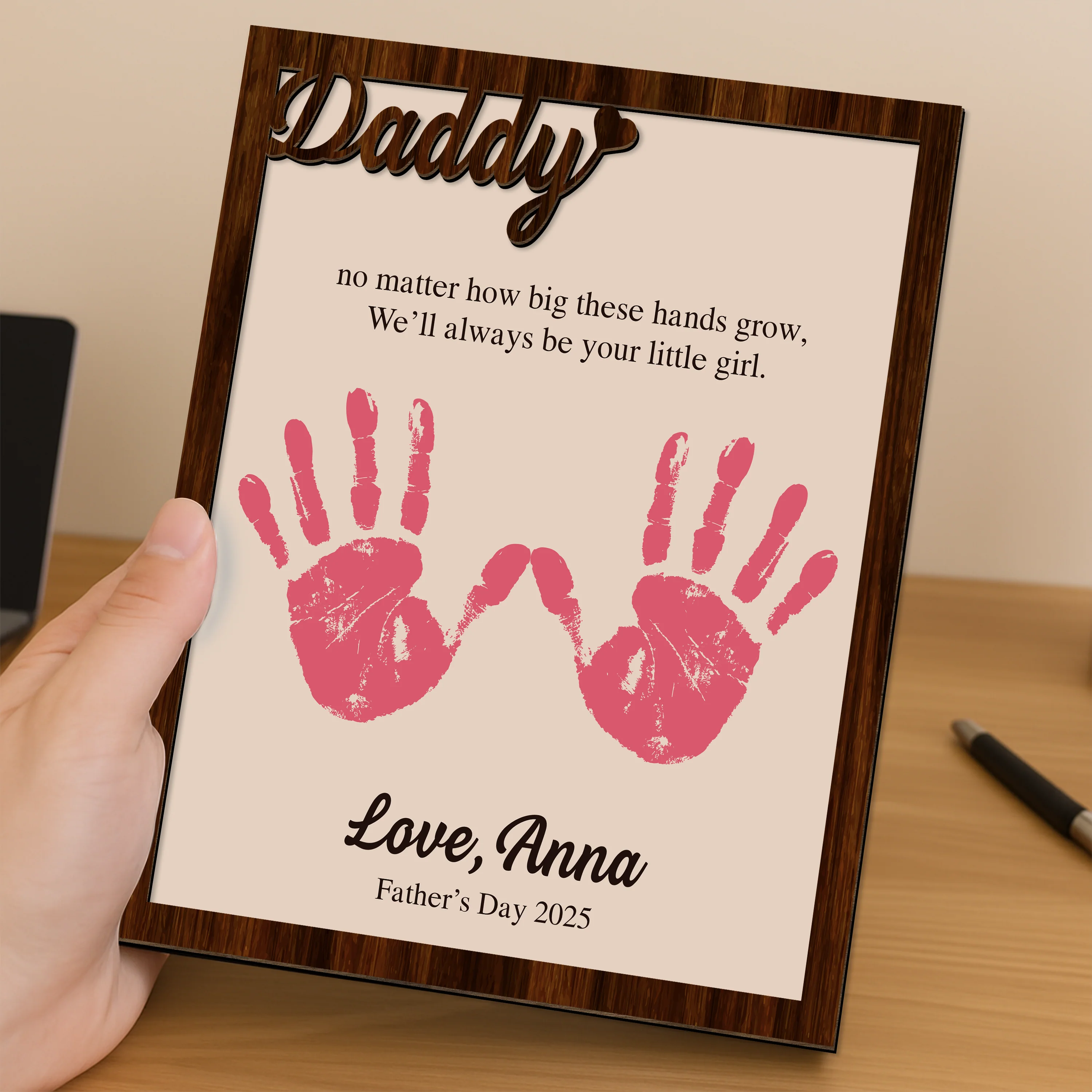 I'll Always Be Your Little Girl Gift For For Dad 2-Layered Wooden Plaque With Stand TH10 892981 - Image 2