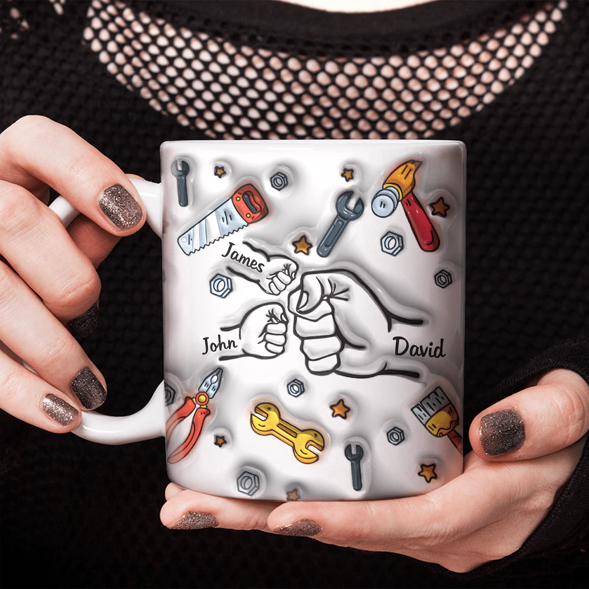 Kid And Father Fist Bump 3D Mug Personalized Gift TH10 890929 - Image 2