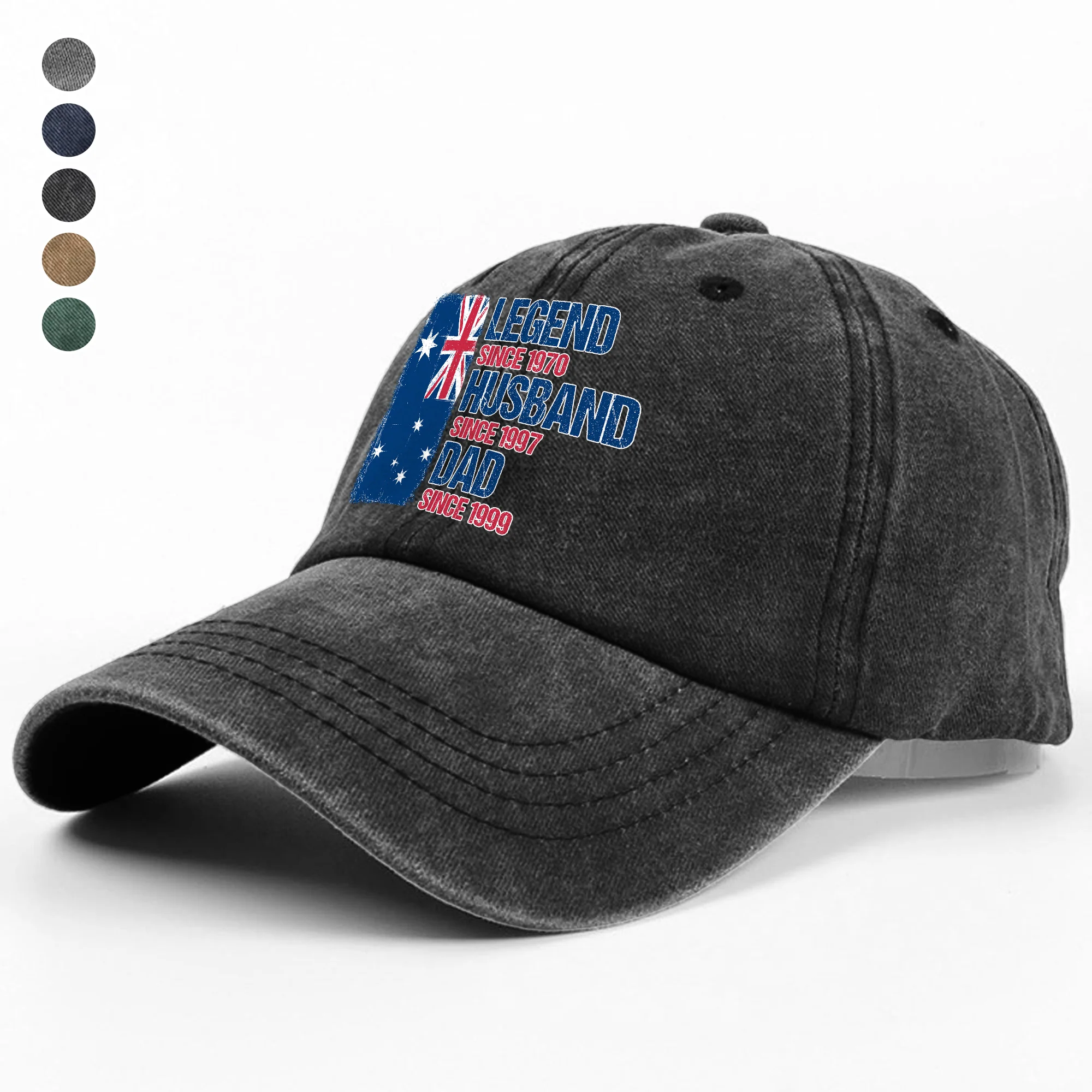 Legend, Husband, Dad And Grandpa Washed Denim Baseball Cap For Dad TH10 894269 - Image 5