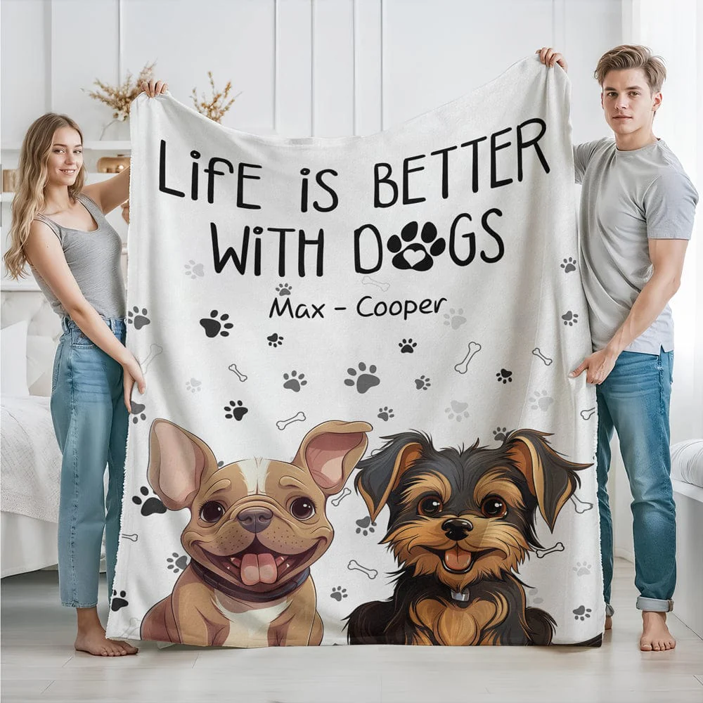 Life Is Better With Dog Blanket For Dog Lover TH10 892435 - Image 4