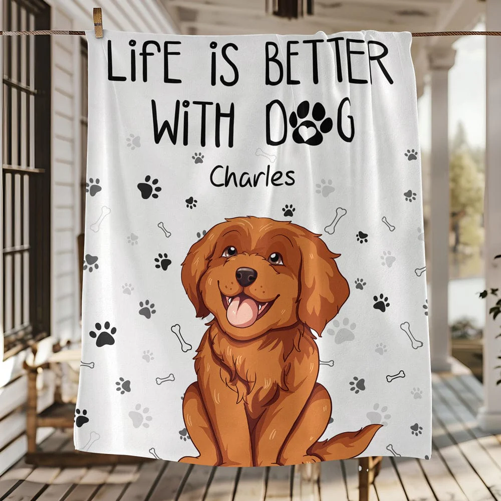 Life Is Better With Dog Blanket For Dog Lover TH10 892435 - Image 5