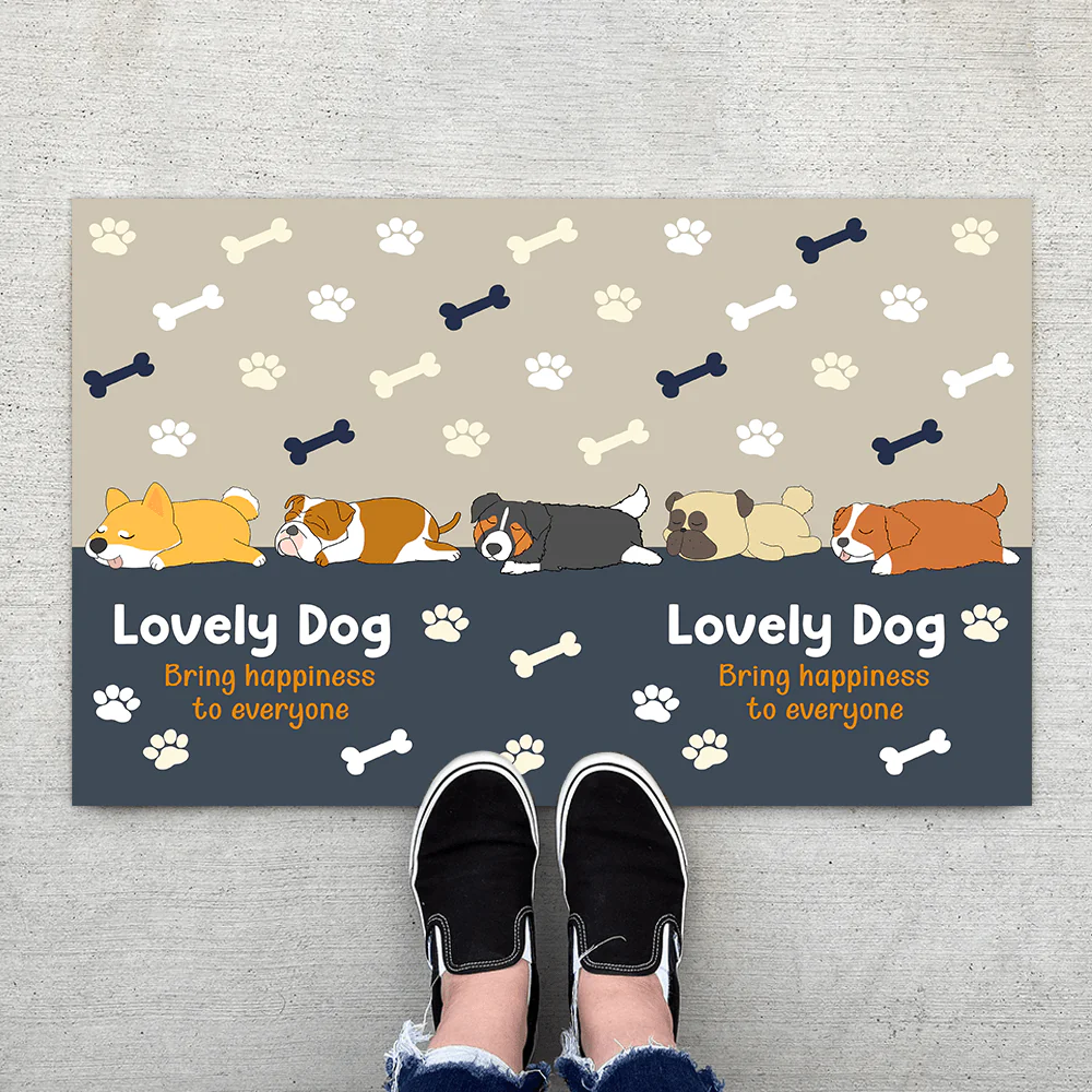 Lovely Dog Bring Happiness To Everyone Doormat Personalized Gift TA29 890131 - Image 2