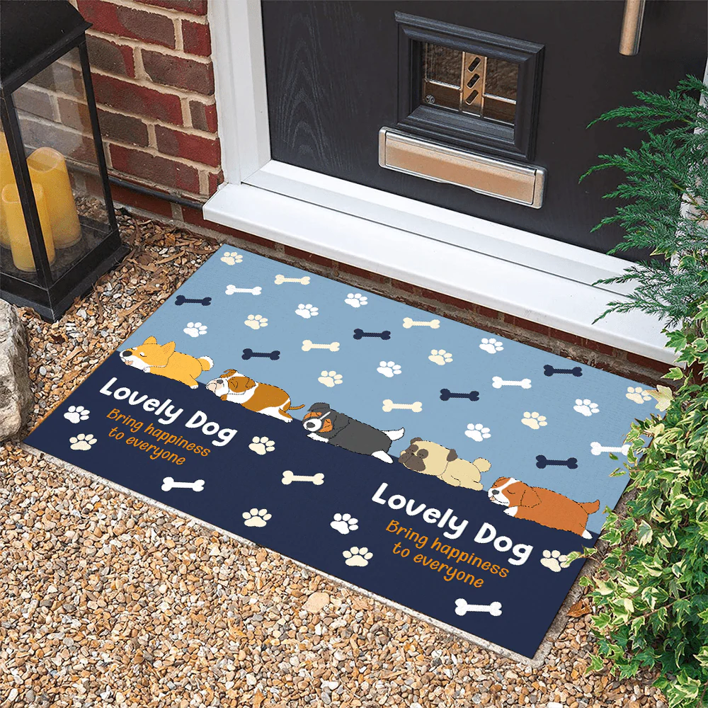 Lovely Dog Bring Happiness To Everyone Doormat Personalized Gift TA29 890131 - Image 5