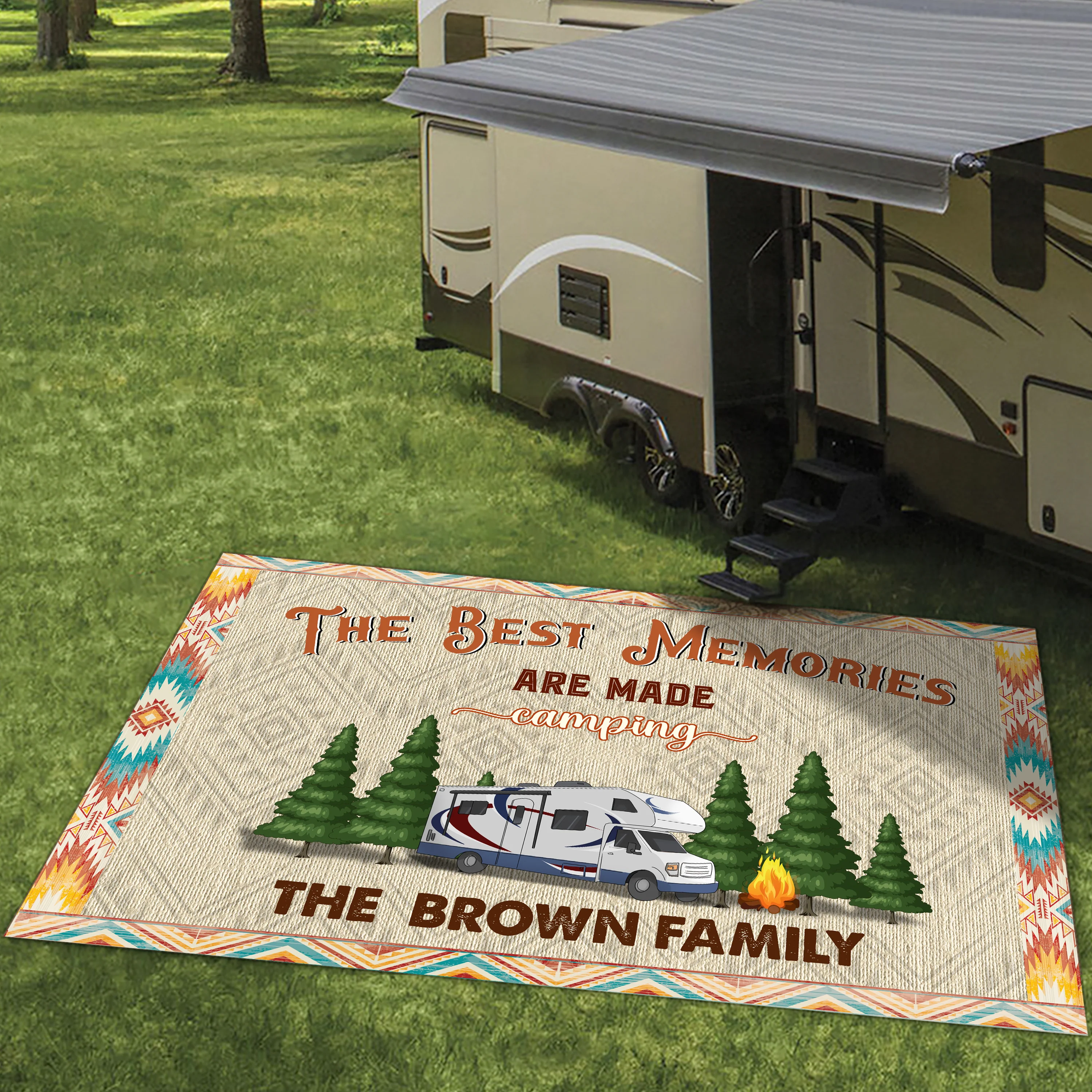 Making Memories One Campsite At A Time For Camper Patio Mat TH10 894153 - Image 4