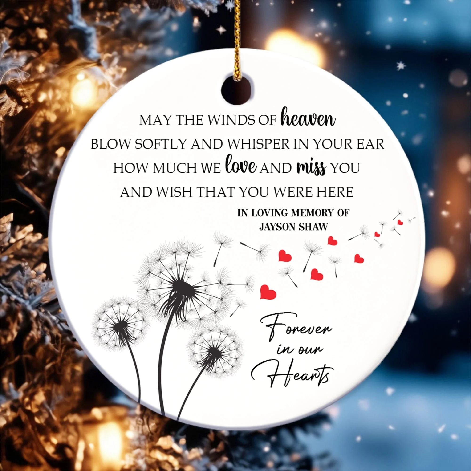 May the Winds Of Heaven Blow Softly Memorial Ceramic Ornament Personalized Gift TH10 892055 - Image 3
