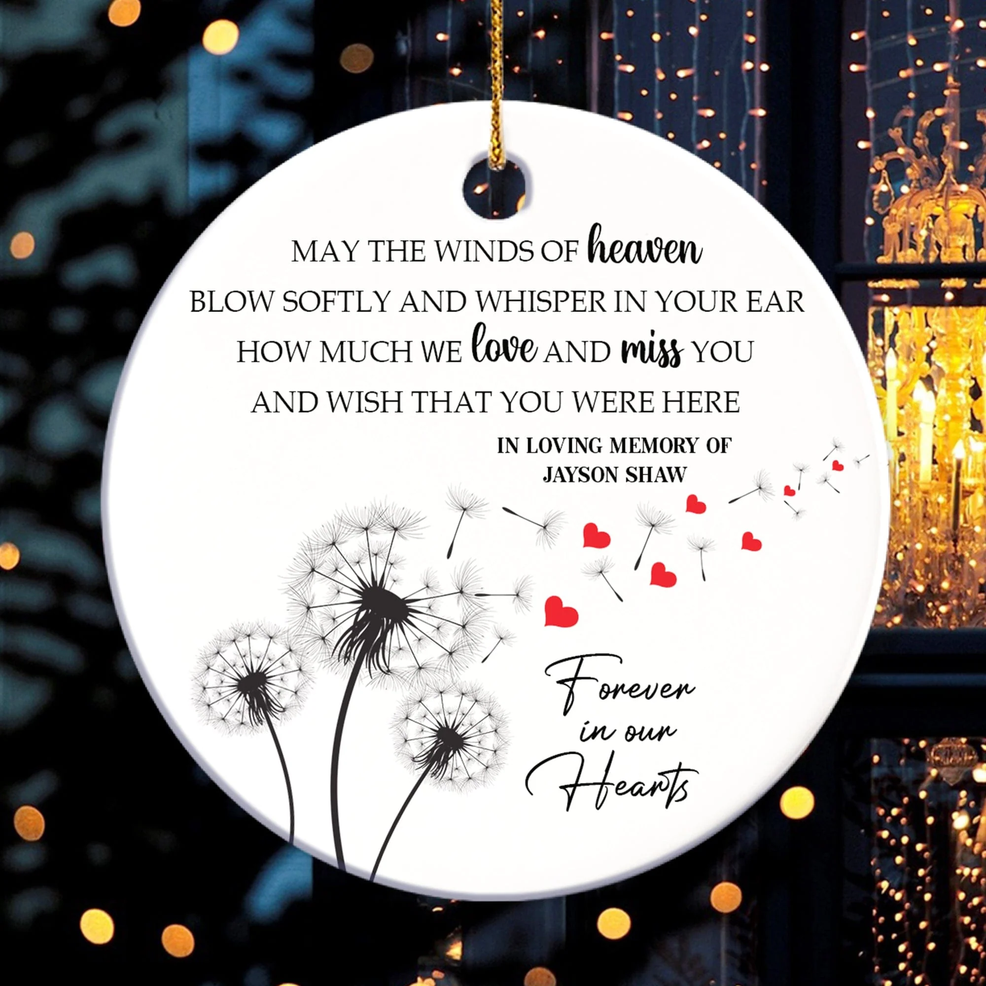 May the Winds Of Heaven Blow Softly Memorial Ceramic Ornament Personalized Gift TH10 892055 - Image 4
