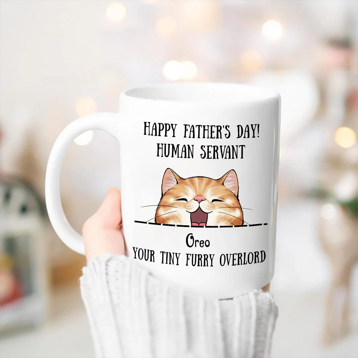 Merry Christmas Human Servant To Cat Lover Mug TH10 892189 - Image 2