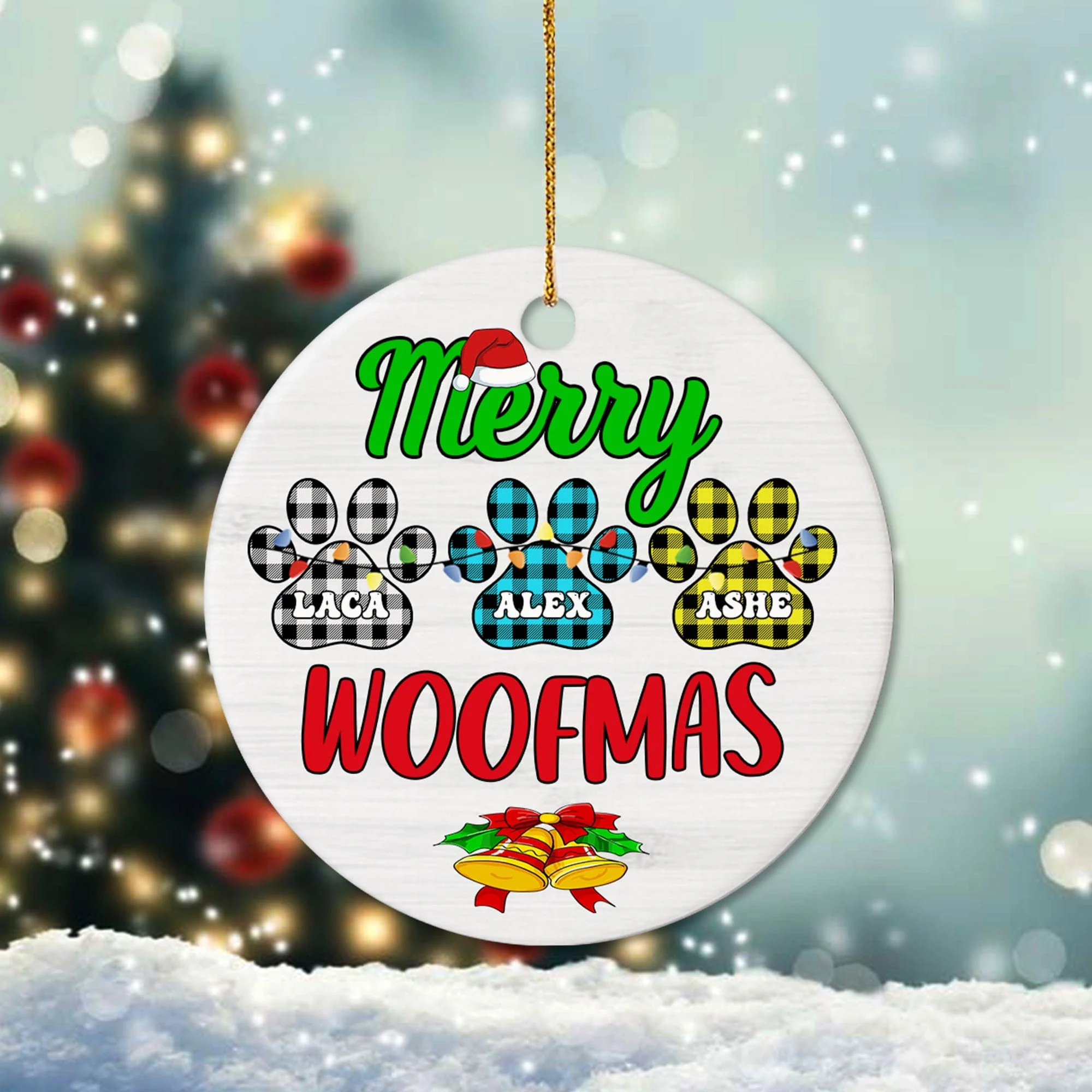 Merry Woofmas Christmas Ceramic Ornament TH10 891375 - Image 2