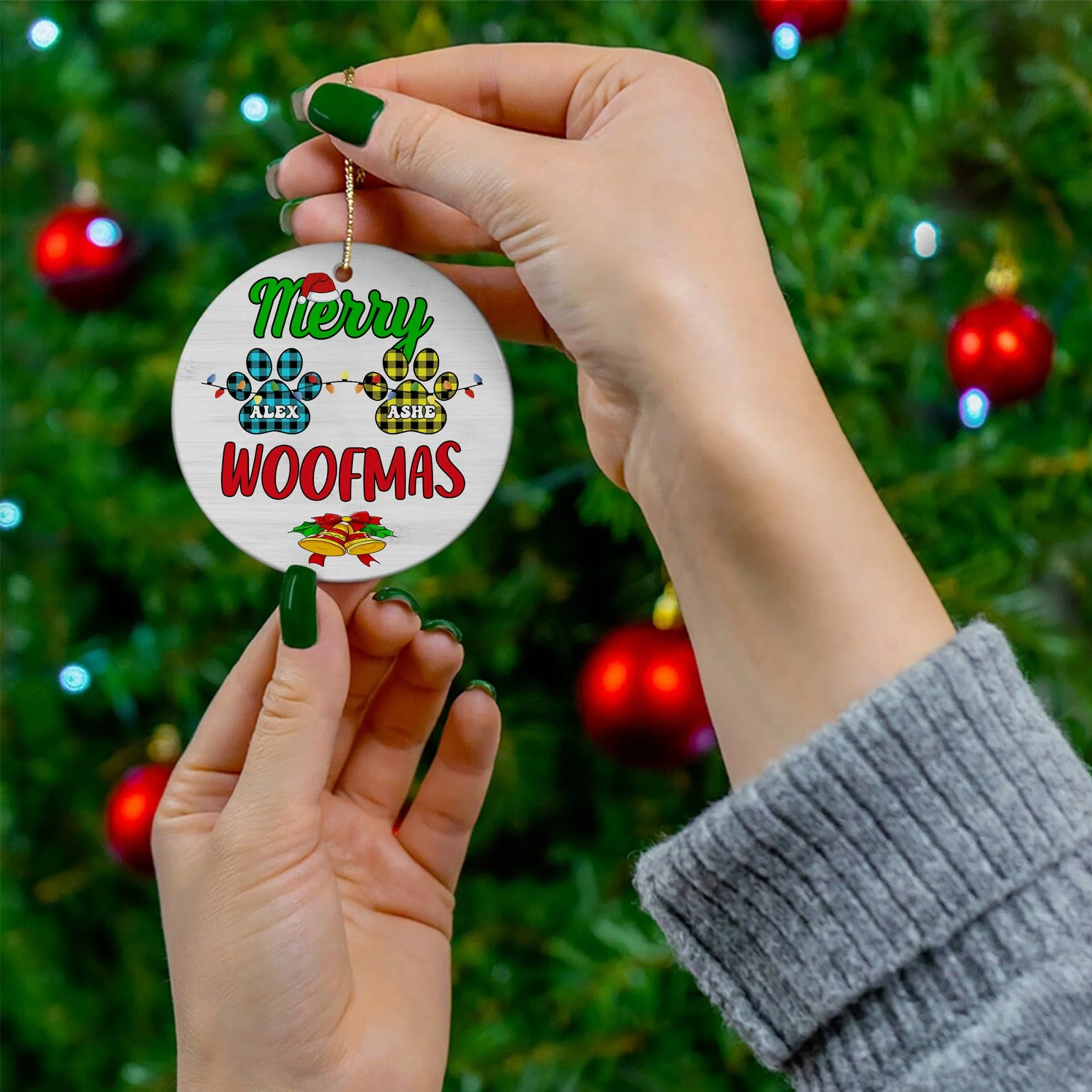 Merry Woofmas Christmas Ceramic Ornament TH10 891375 - Image 3