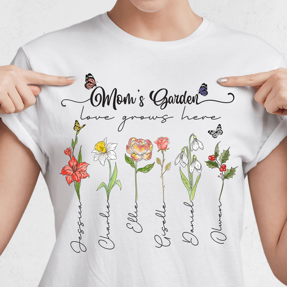 Mother's Garden Love Grows Here Mother's Day Shirt Personalized Gift TA29 890567 - Image 2