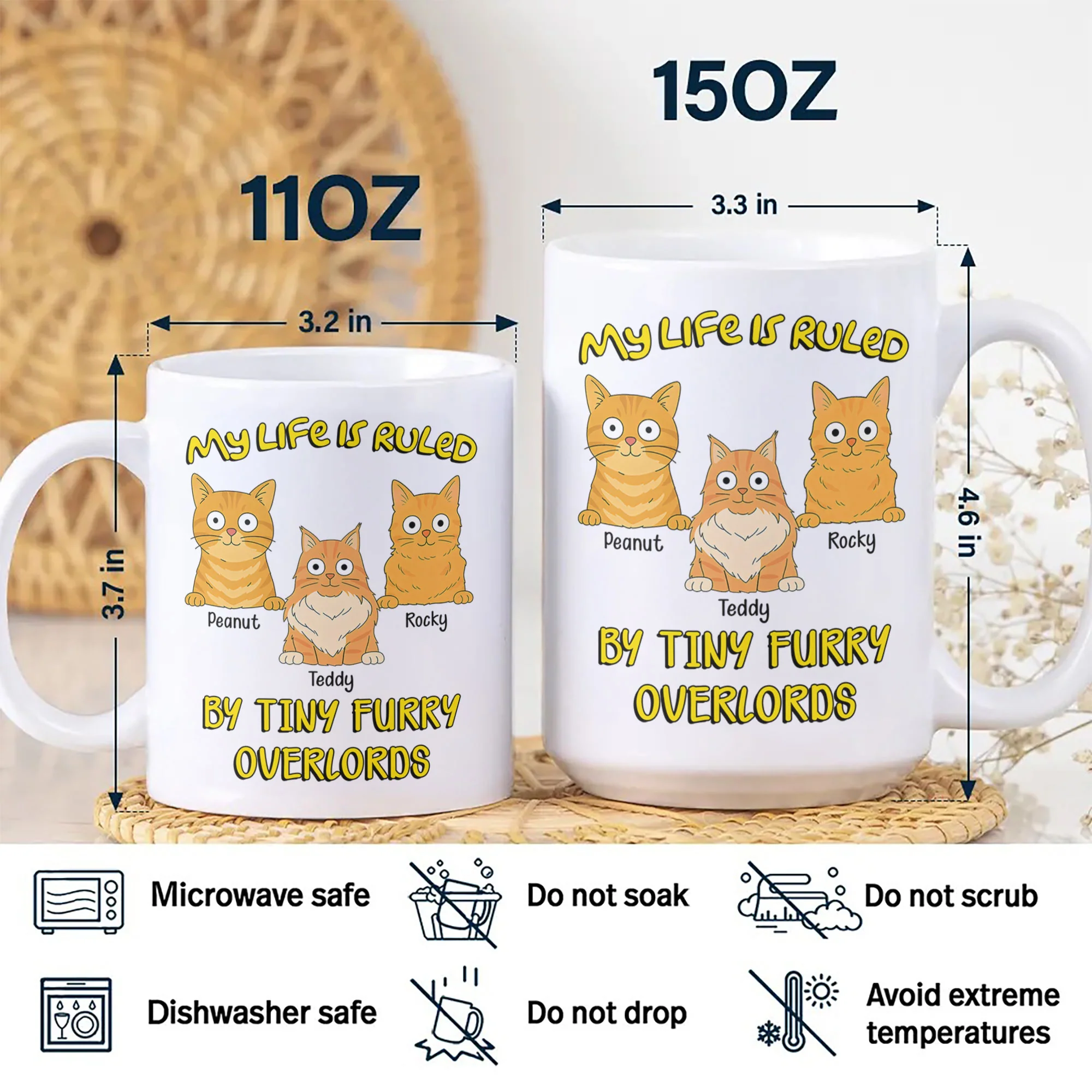 My Life Is Ruled By Cats For Cat Lover Mug TH10 892727 - Image 7