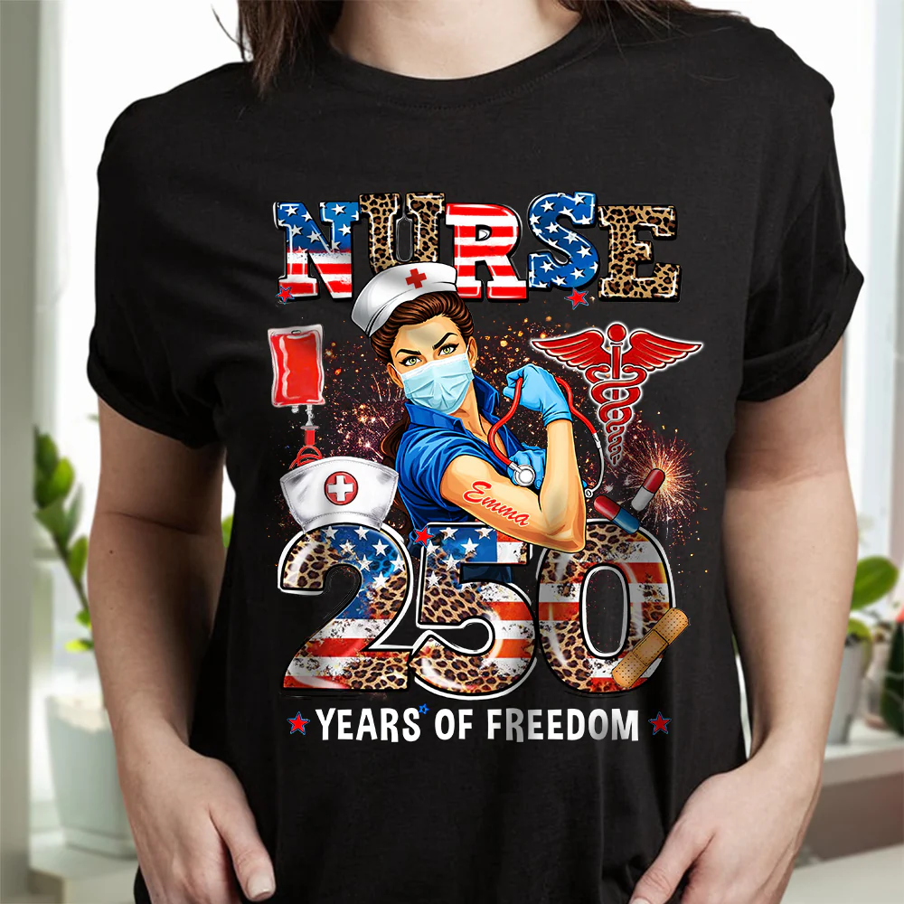 America Nurse 250 Years Of Freedom Dark Shirt TH10 898717 - Image 6