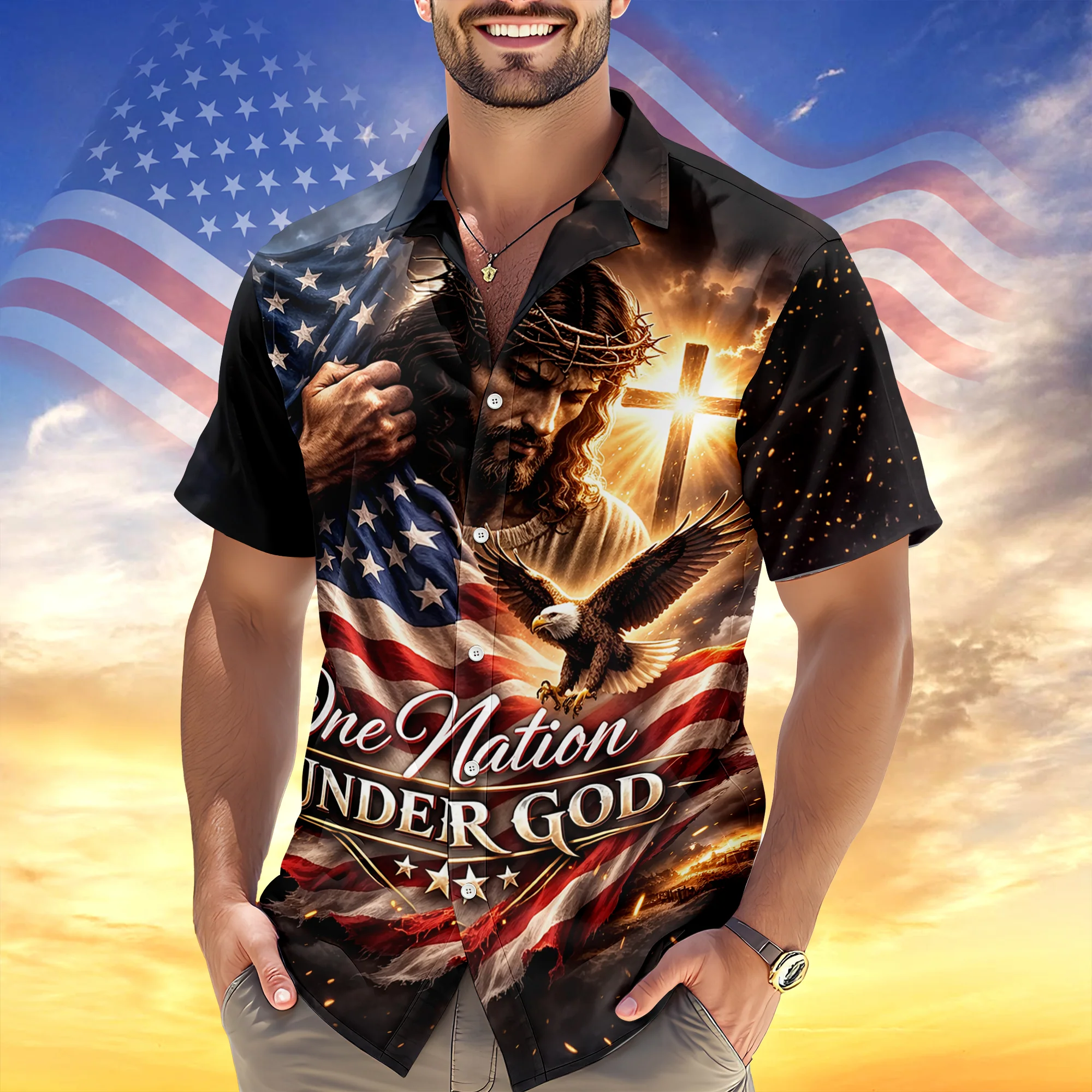 One Nation Under God Hawaii Shirt TH10 169261 - Image 3