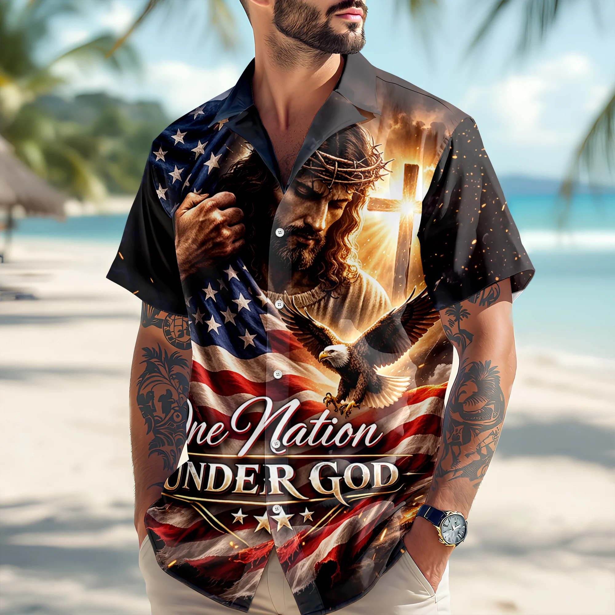 One Nation Under God Hawaii Shirt TH10 169261 - Image 4