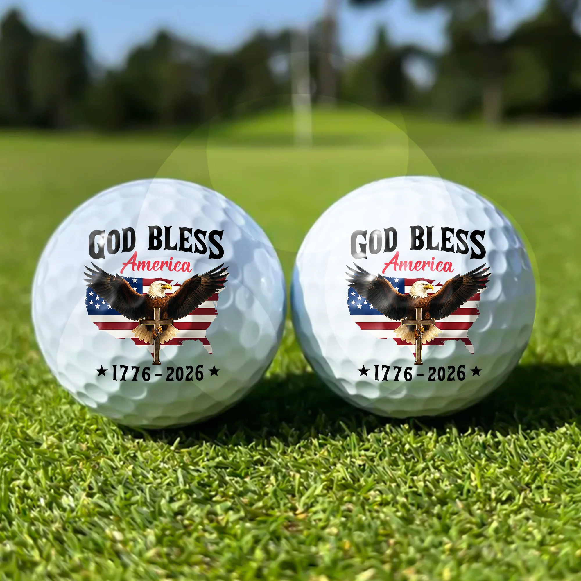 Patriotic 250th Anniversary God Bless America Eagle 1776–2026 Golf Ball TH10 169119 - Image 4