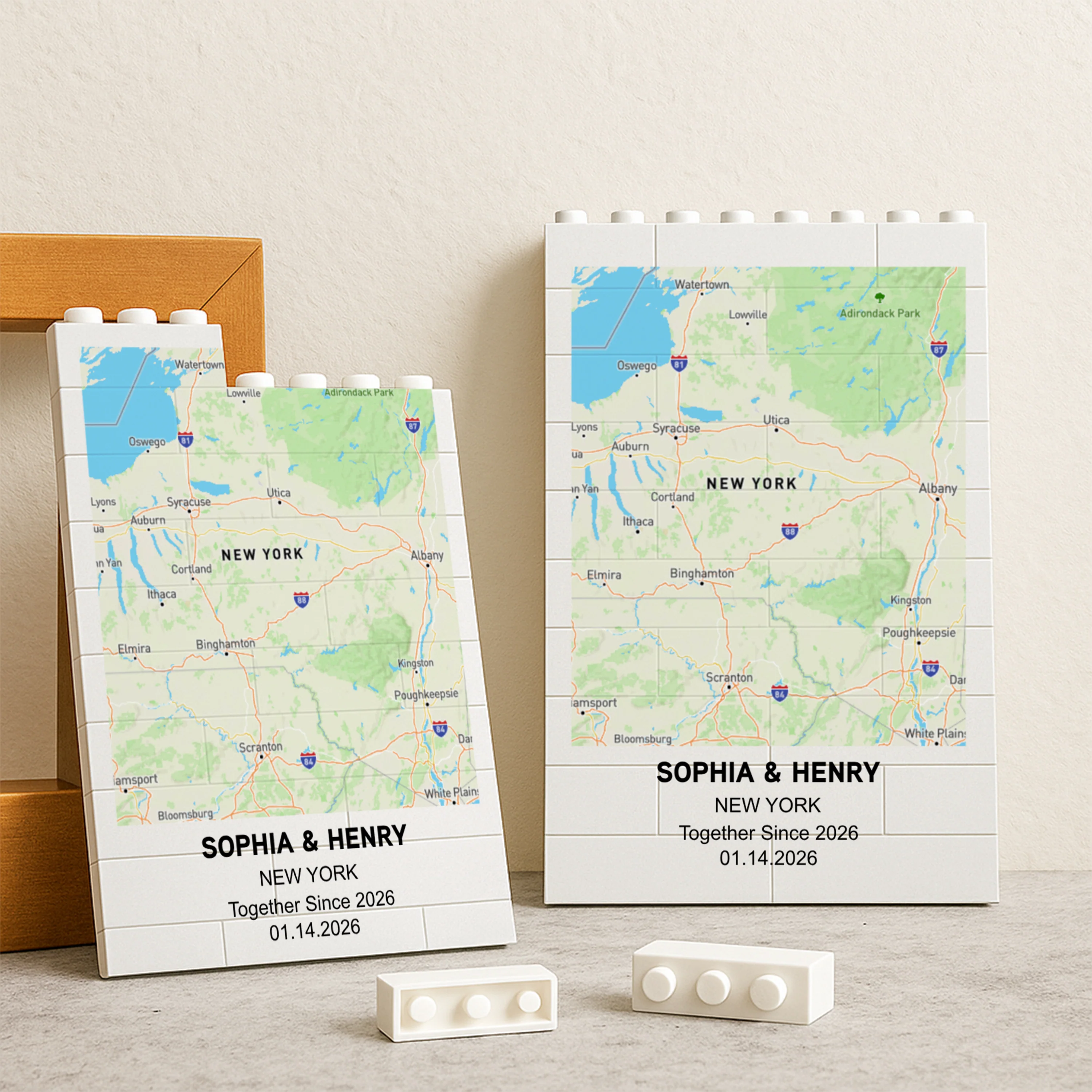 Personalized Couple Location Keepsake Building Brick Block For Couple TH10 170343 - Image 3