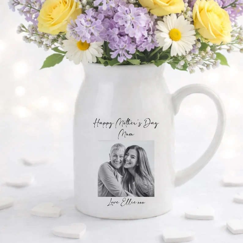 Personalised Vase, Mothers Day Gifts, Gift For Her, Gift For Mum, Photo Gifts, Ceramic Vase TH10 169161 - Image 2