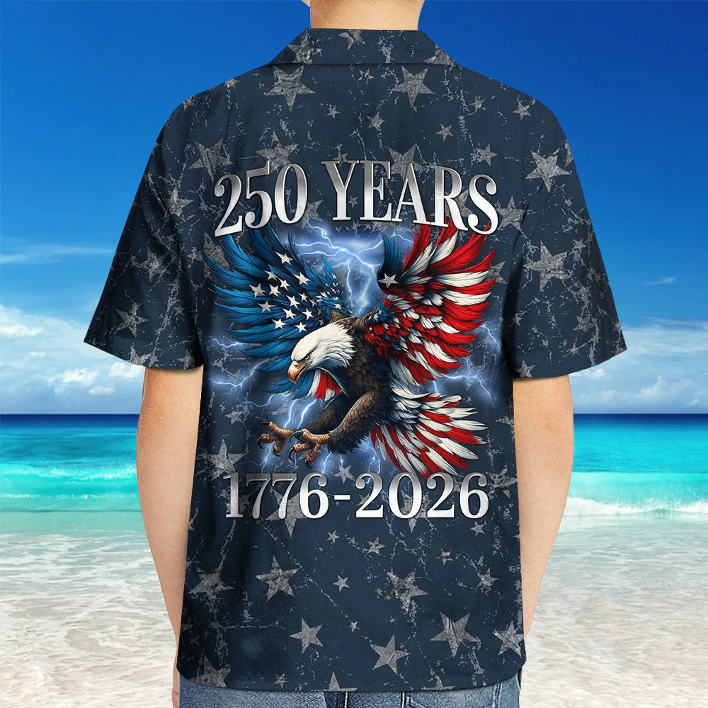 Personalized 250th Anniversary Eagle Patriotic American Kid Hawaii Shirt TH10 169541 - Image 4