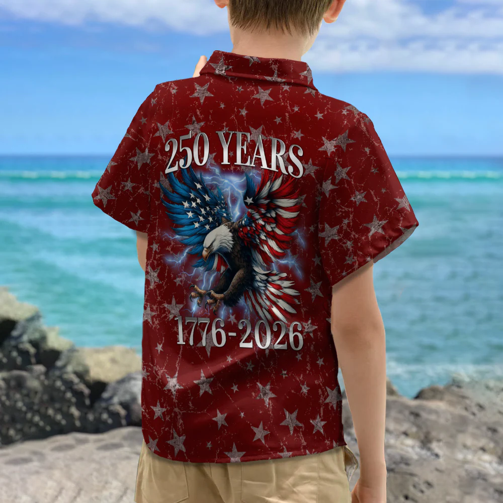 Personalized 250th Anniversary Eagle Patriotic American Kid Hawaii Shirt TH10 169541 - Image 5
