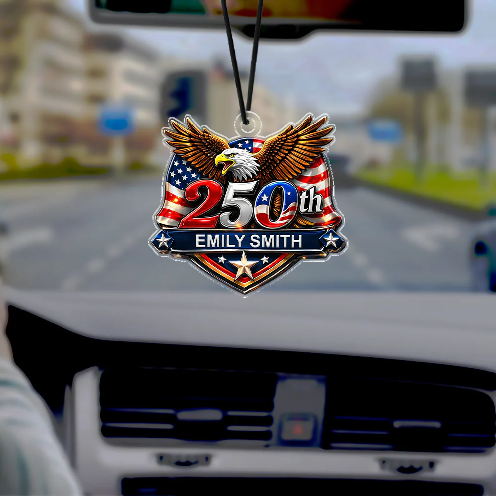 Personalized 250th Years With America With Eagle Car Hanging Ornament TH10 169439 - Image 2