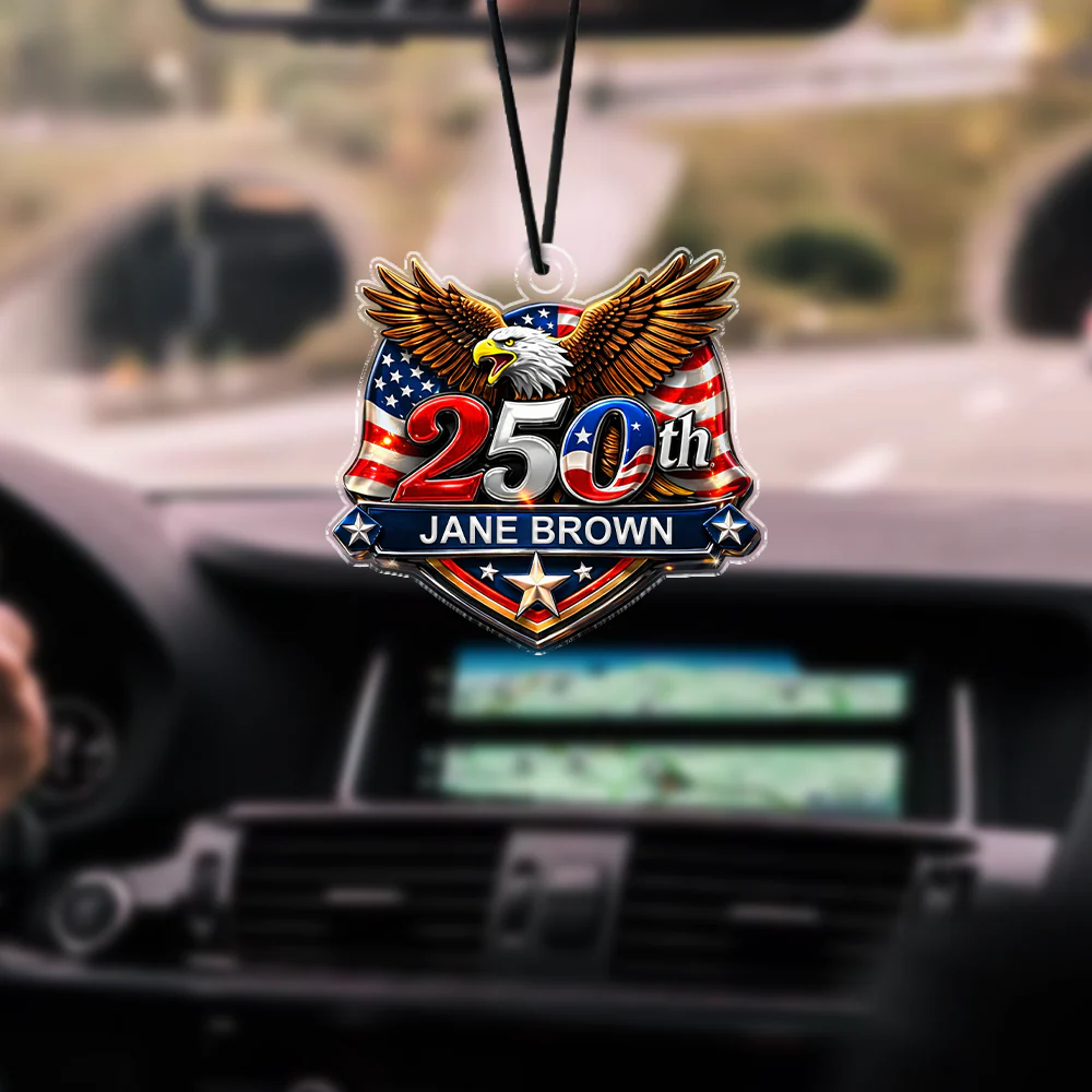 Personalized 250th Years With America With Eagle Car Hanging Ornament TH10 169439 - Image 3