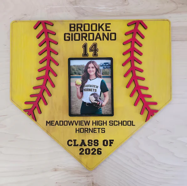 Personalized Baseball Home Plate Wood Sign with Photo Senior Gift TH10 169559 - Image 3