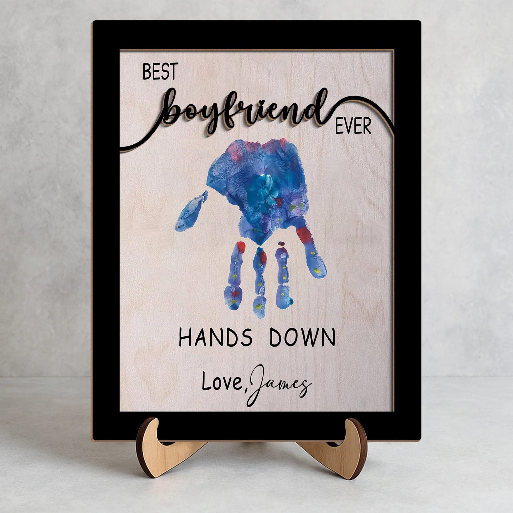 Personalized Best Couple Ever 2-Layered Wooden Plaque With Stand Valentine's Day TH10 896959 - Image 2