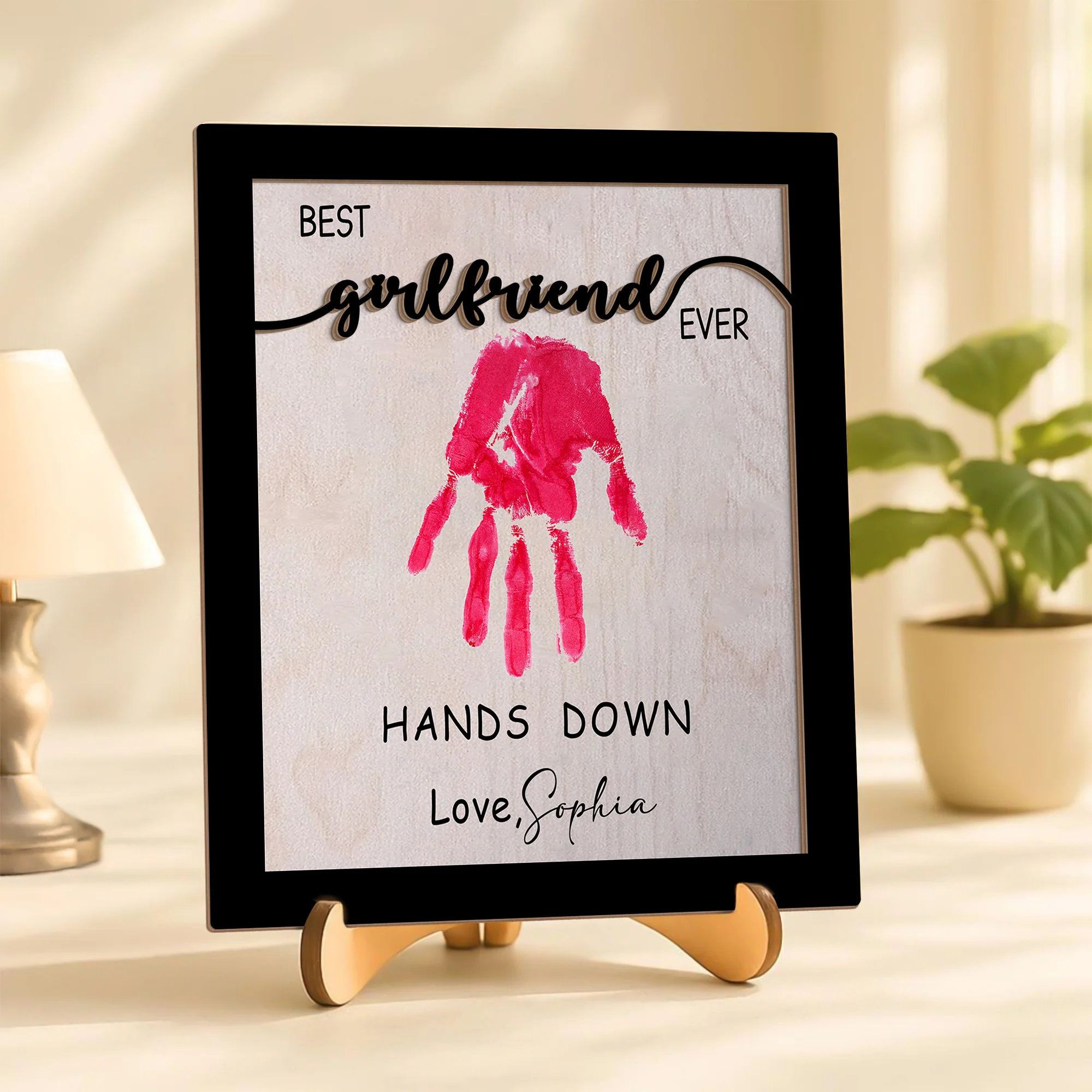 Personalized Best Couple Ever 2-Layered Wooden Plaque With Stand Valentine's Day TH10 896959 - Image 5