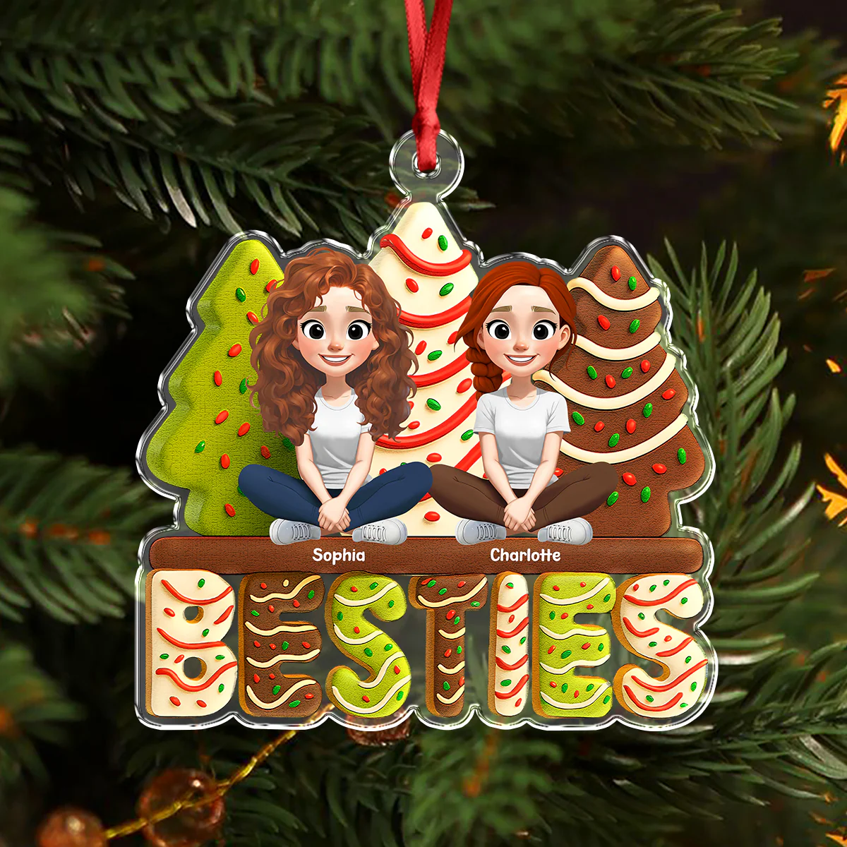 Personalized Bestie For Life Acrylic Ornament TH10 896425 - Image 2