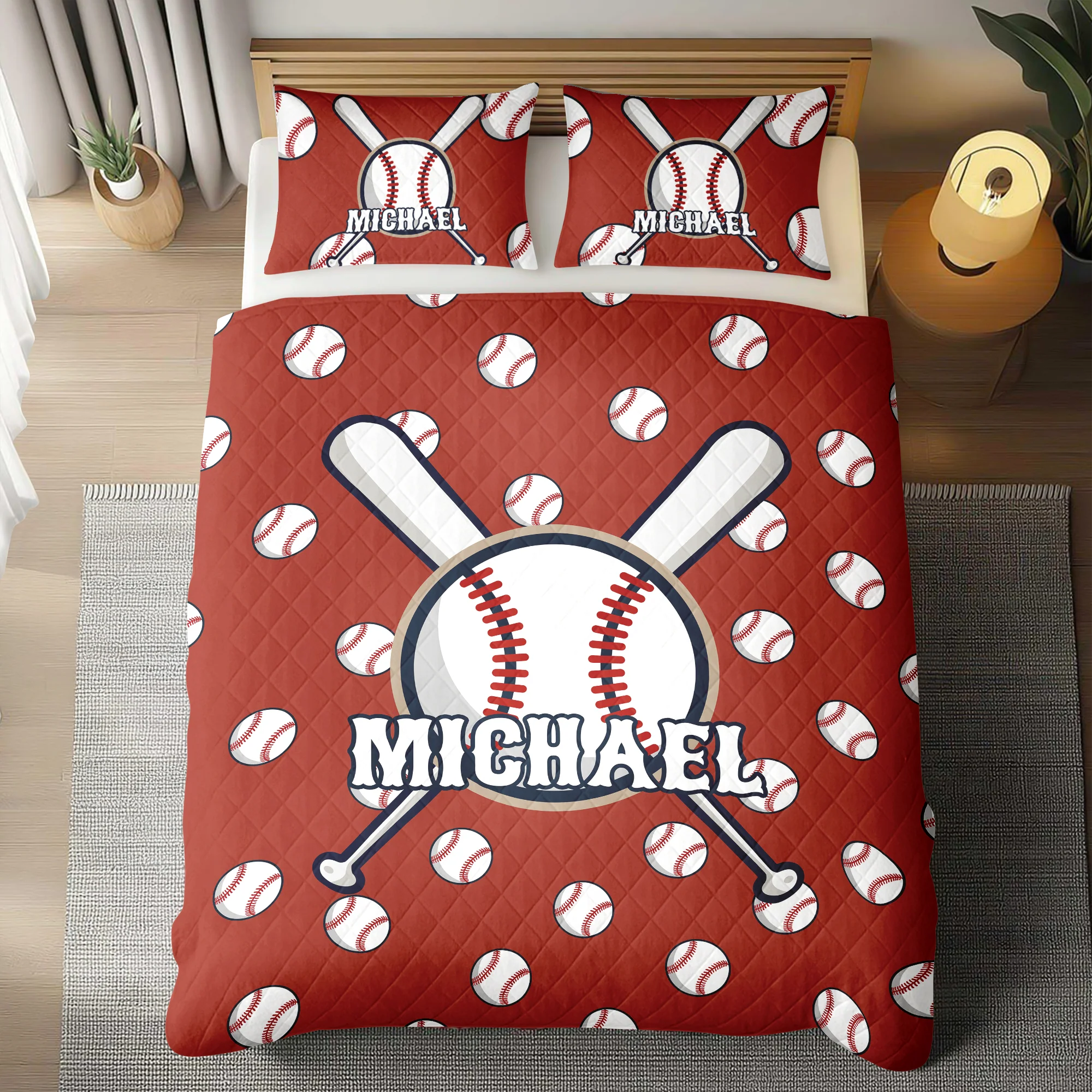 Personalized Custom Name Baseball Bedding Set Gift For Sport Player TH10 896693 - Image 3