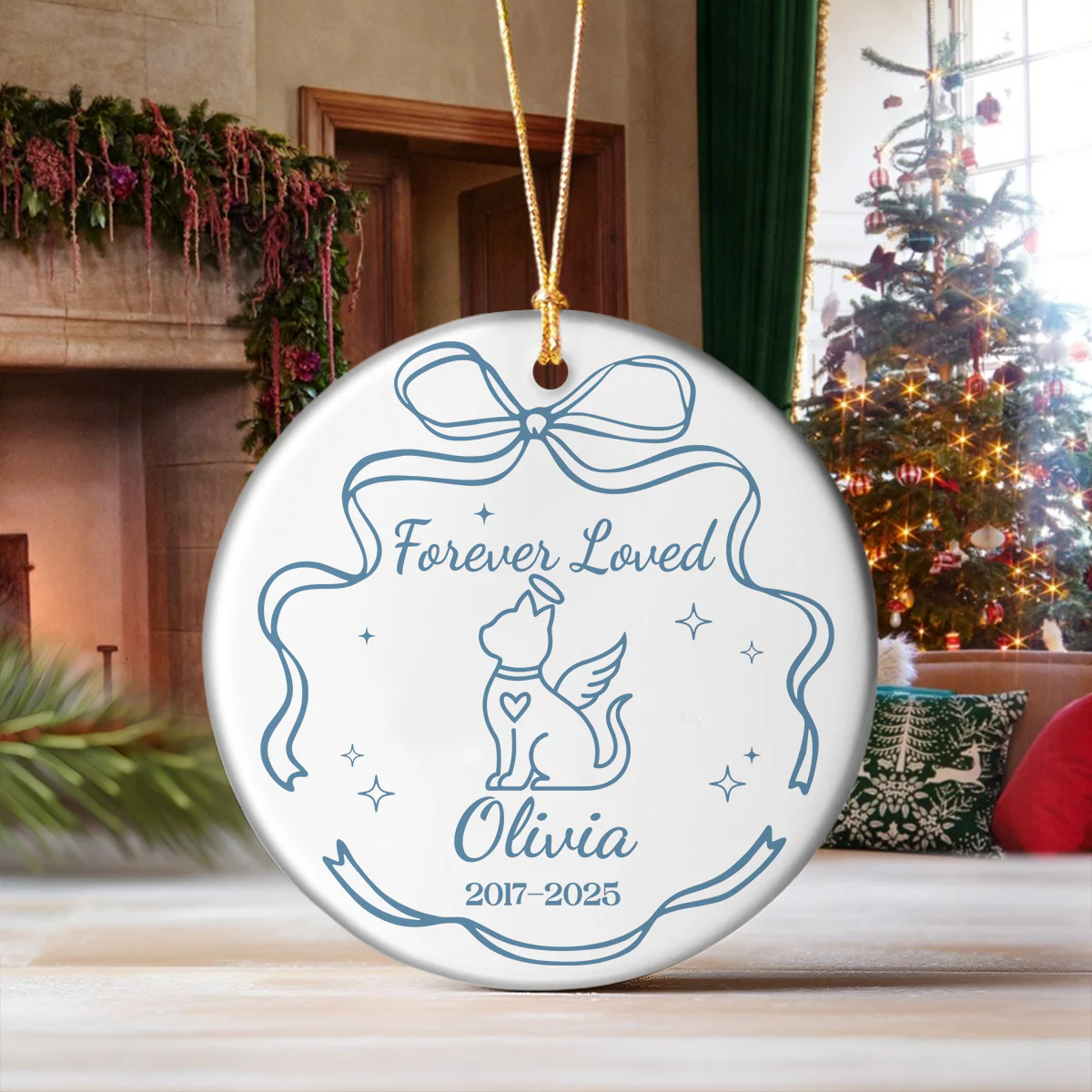 Personalized Custom Name Forever Loved Ceramic Ornament For Pet Lover TH10 896639 - Image 3