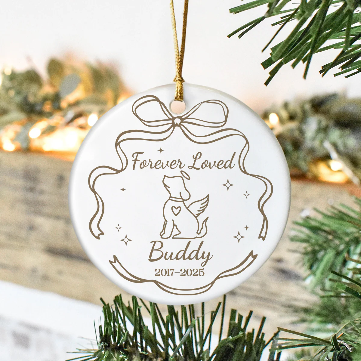 Personalized Custom Name Forever Loved Ceramic Ornament For Pet Lover TH10 896639 - Image 4
