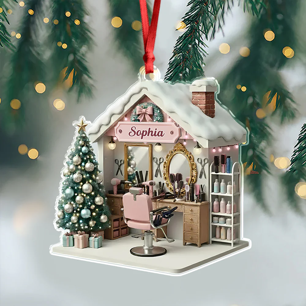 Personalized Custom Name Hair Salon Acrylic Ornament TH10 896823 - Image 3
