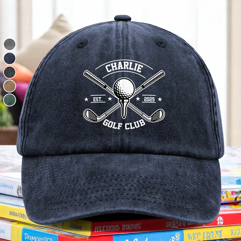 Personalized Custom Name Washed Denim Baseball Cap For Golf Lover TH10 898149 - Image 2