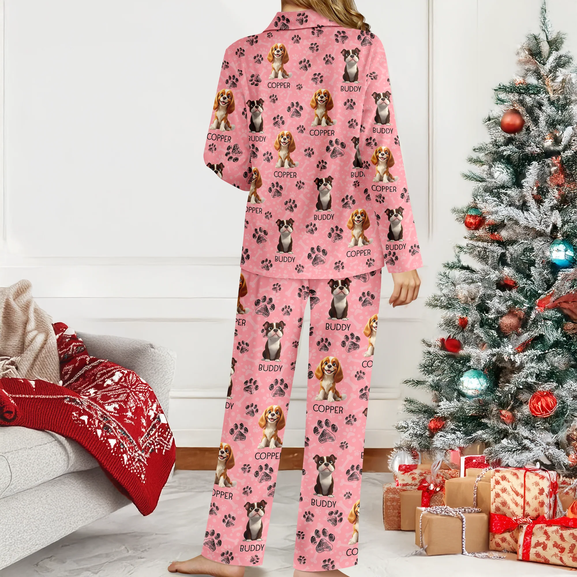 Personalized Dog Clipart With Paw Christmas Pajamas For Dog Lover TH10 896561 - Image 7