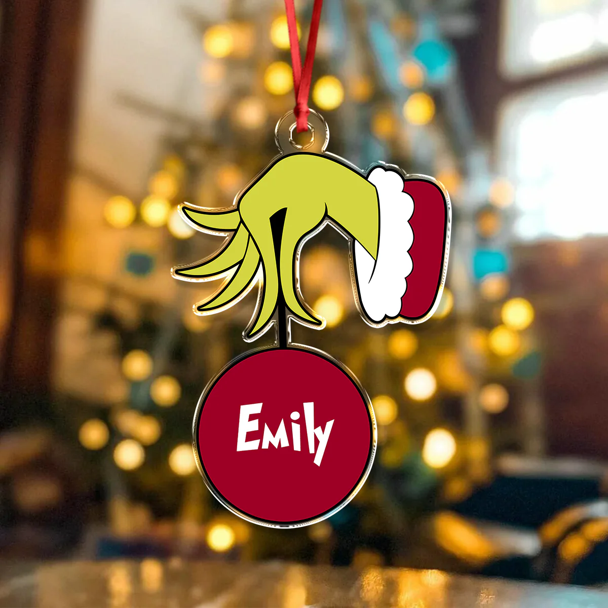 Personalized Elf Hold Christmas Ball Acrylic Ornament TH10 896391 - Image 5