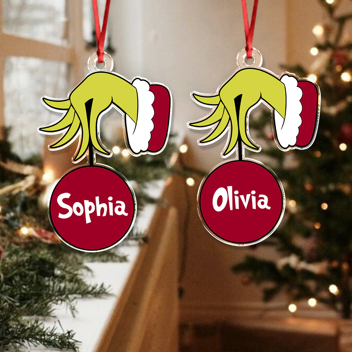 Personalized Elf Hold Christmas Ball Acrylic Ornament TH10 896391 - Image 6