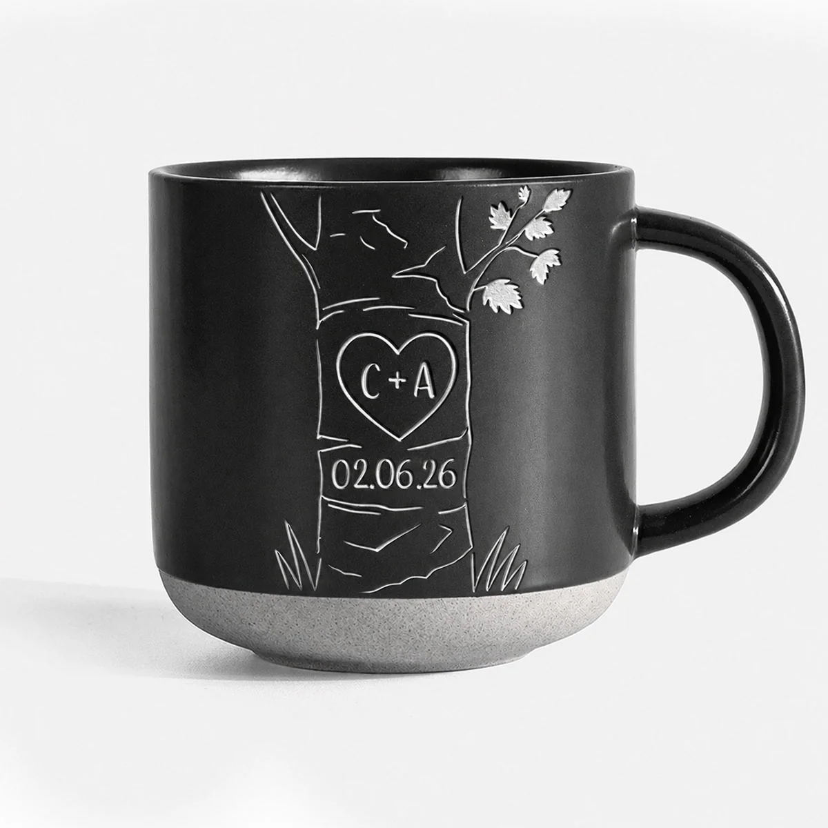 Personalized Engraved Pottery Mug For Couple, Wedding Gift, A Heart Tree Mug TH10 170351 - Image 5