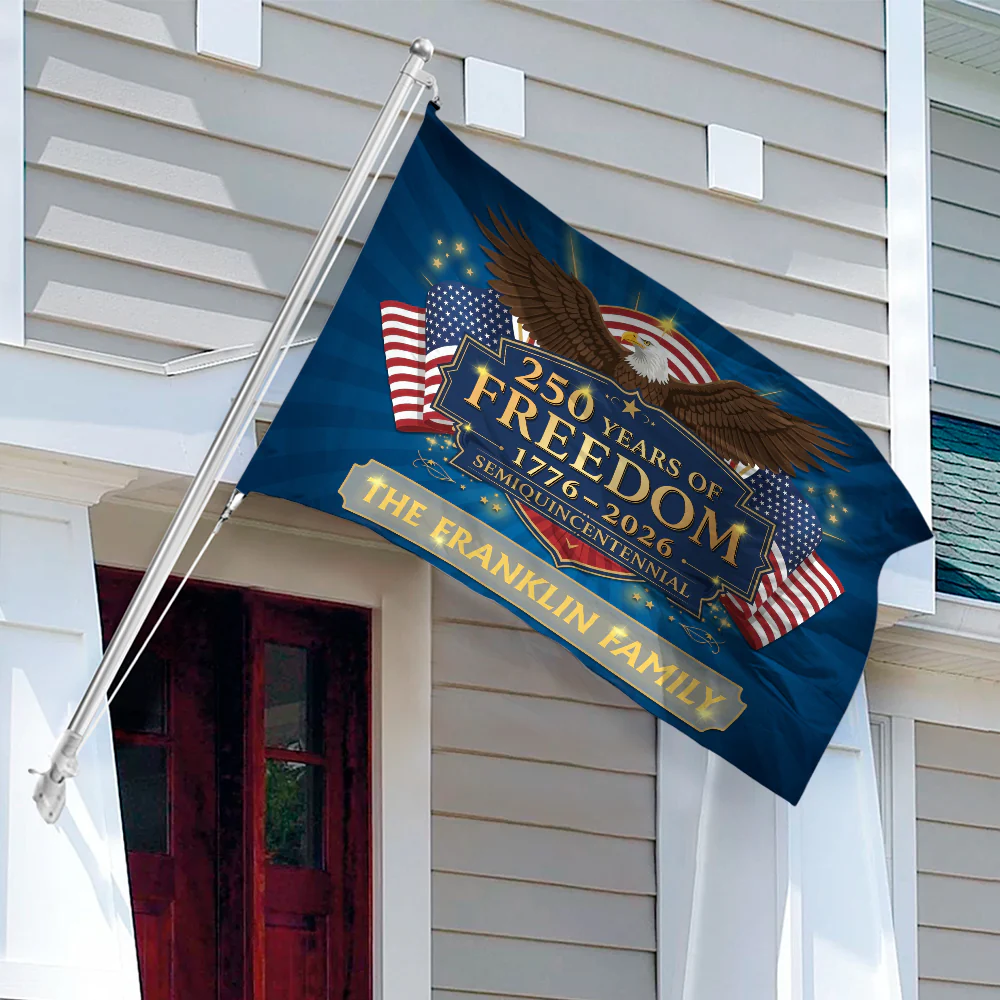 Personalized Family Name 250 Years Of Freedom Semiquincentennial Banner House Flag TH10 898423 - Image 5