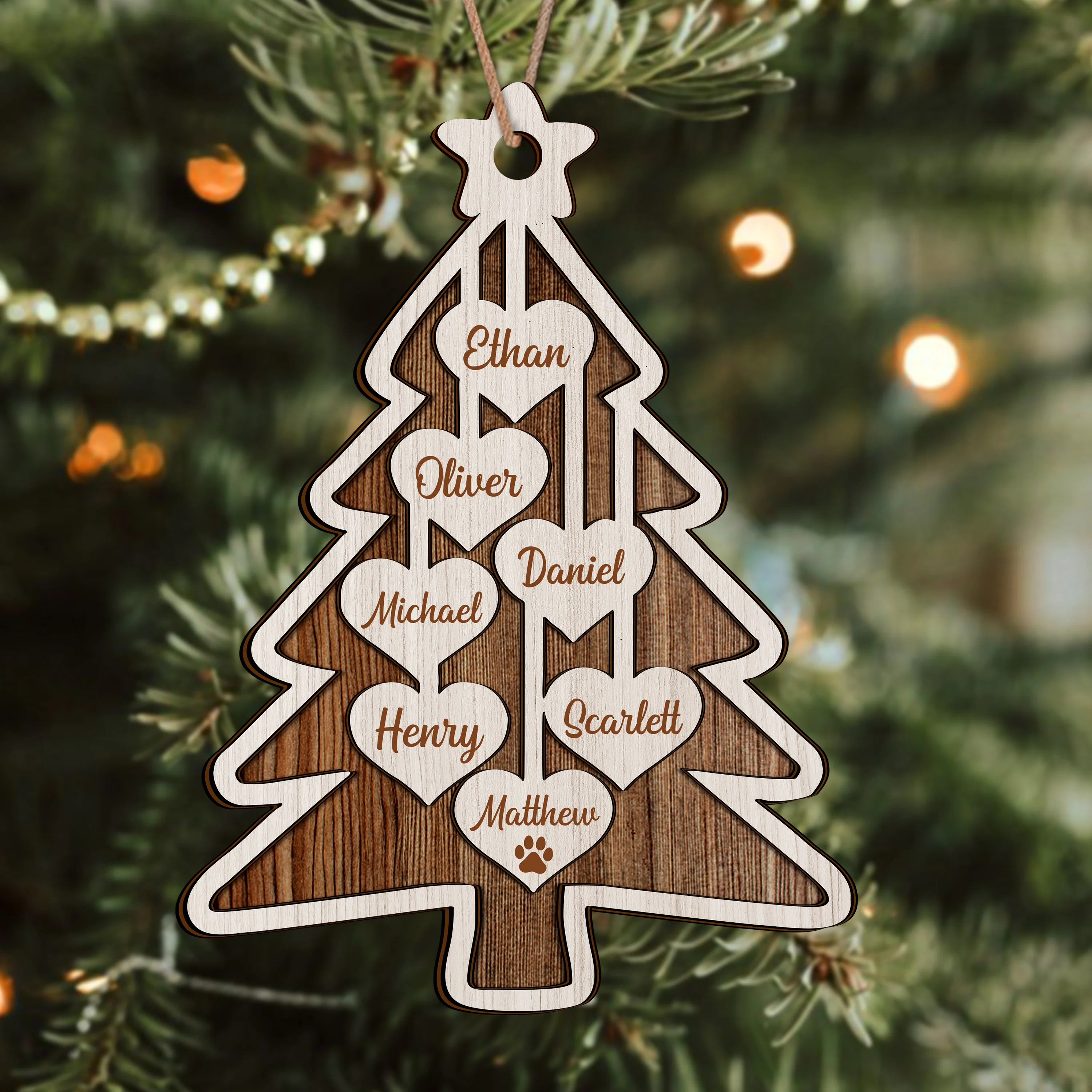 Personalized Family Name Christmas Layer Wood Ornament Gift For Family TH10 896481 - Image 6