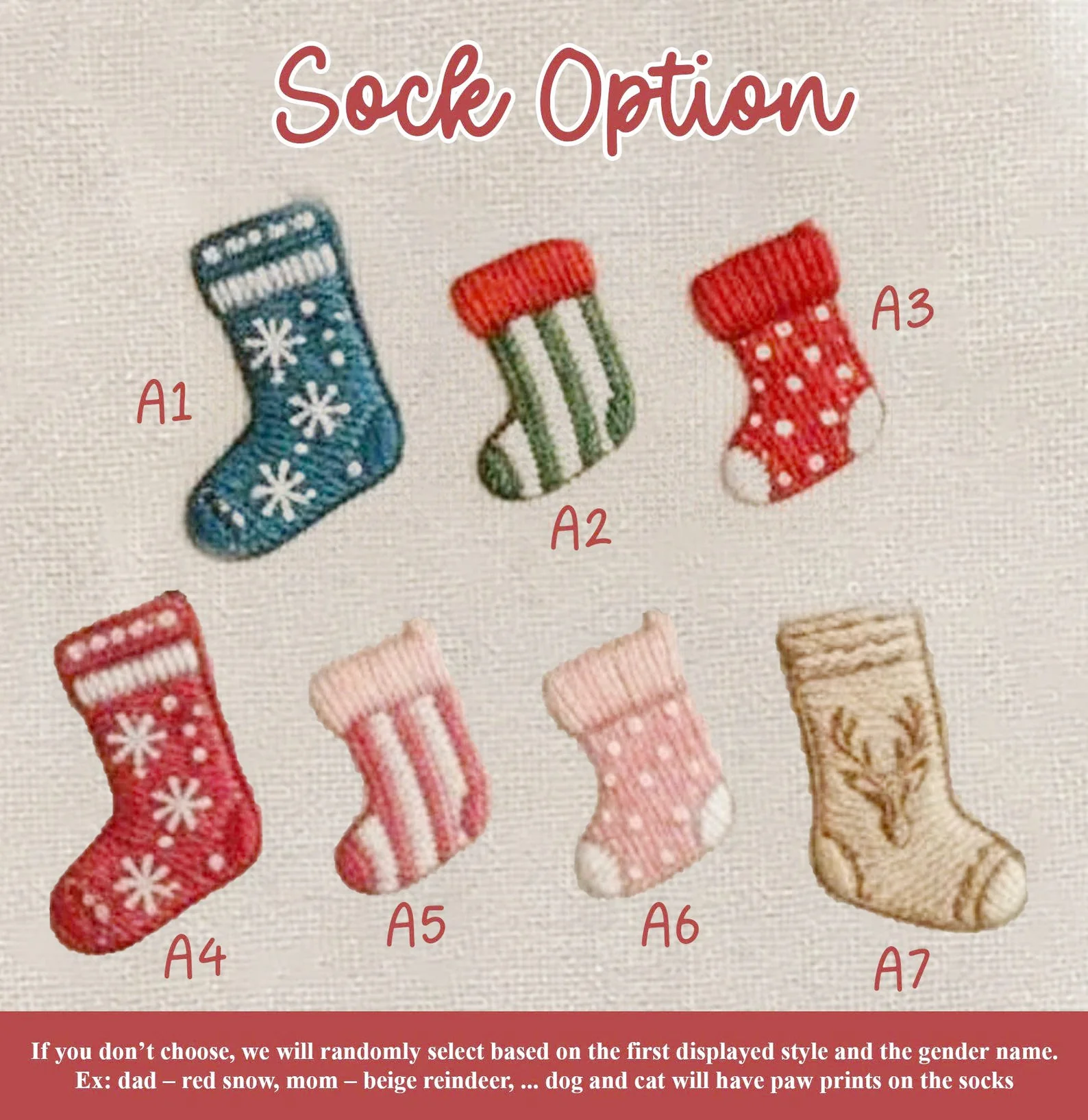 Personalized Family Stocking Embroidery Hoop Ornament TH10 896741 - Image 6