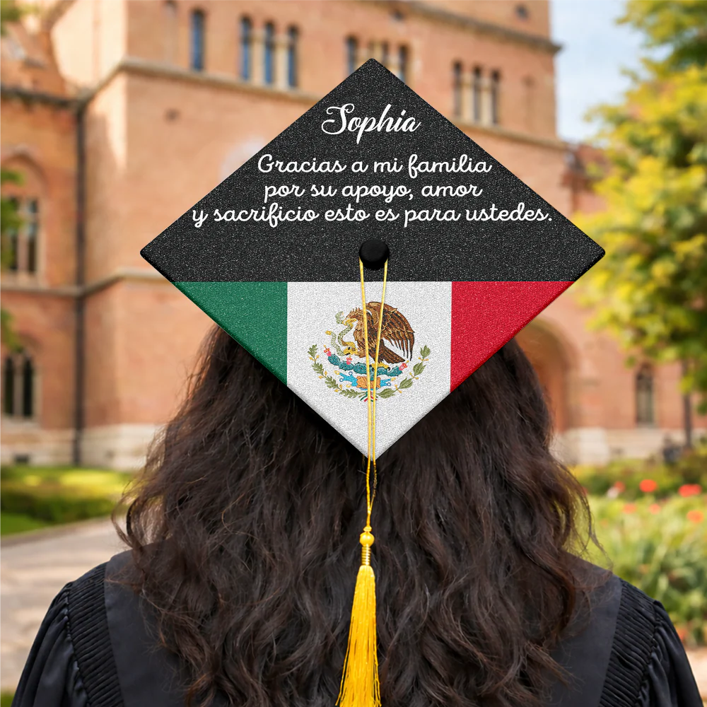 Personalized Gracias A Mi Familia Graduation Cap Topper TH10 898961 - Image 7