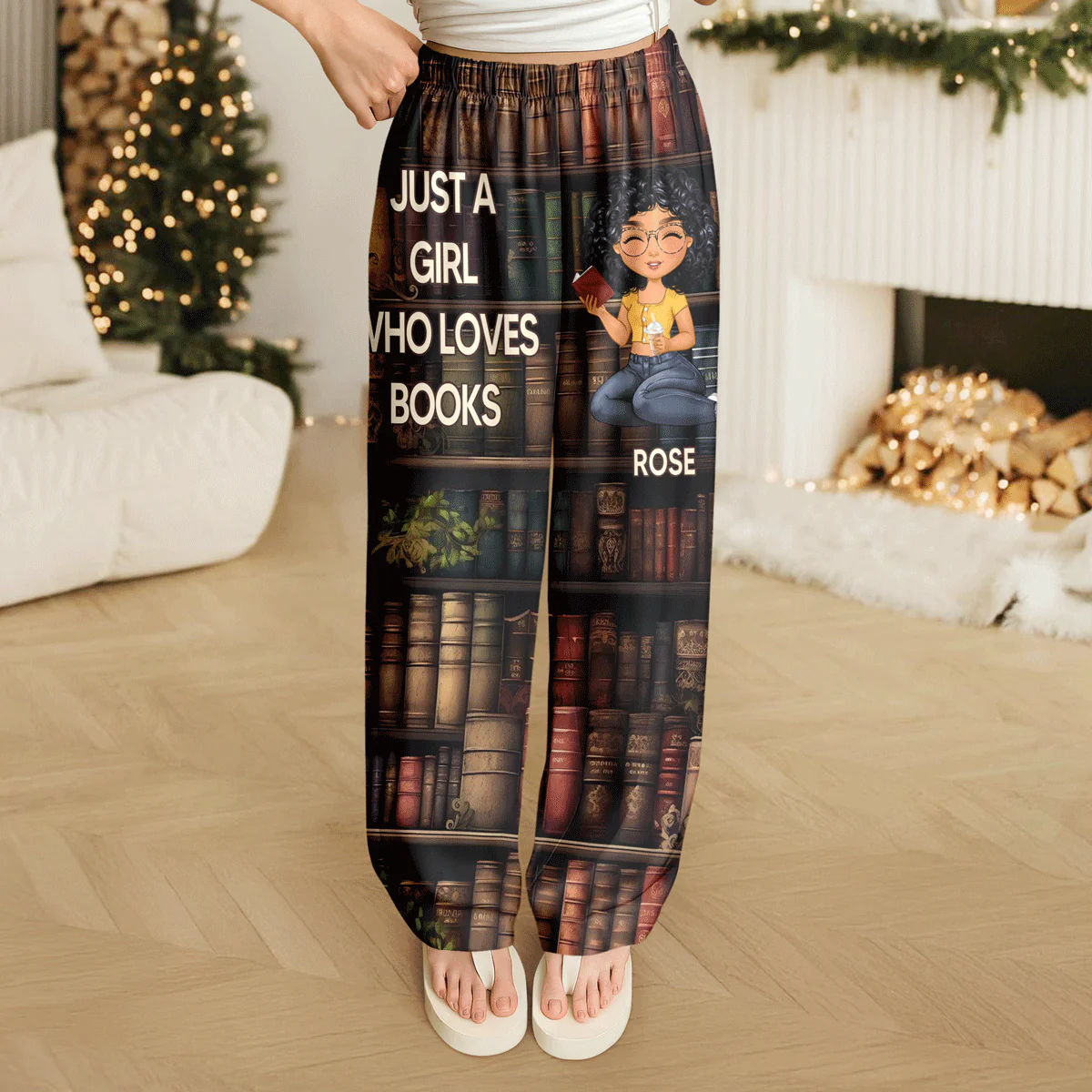 Personalized Just A Girl Who Loves Book Sweatpants TH10 896245 - Image 2